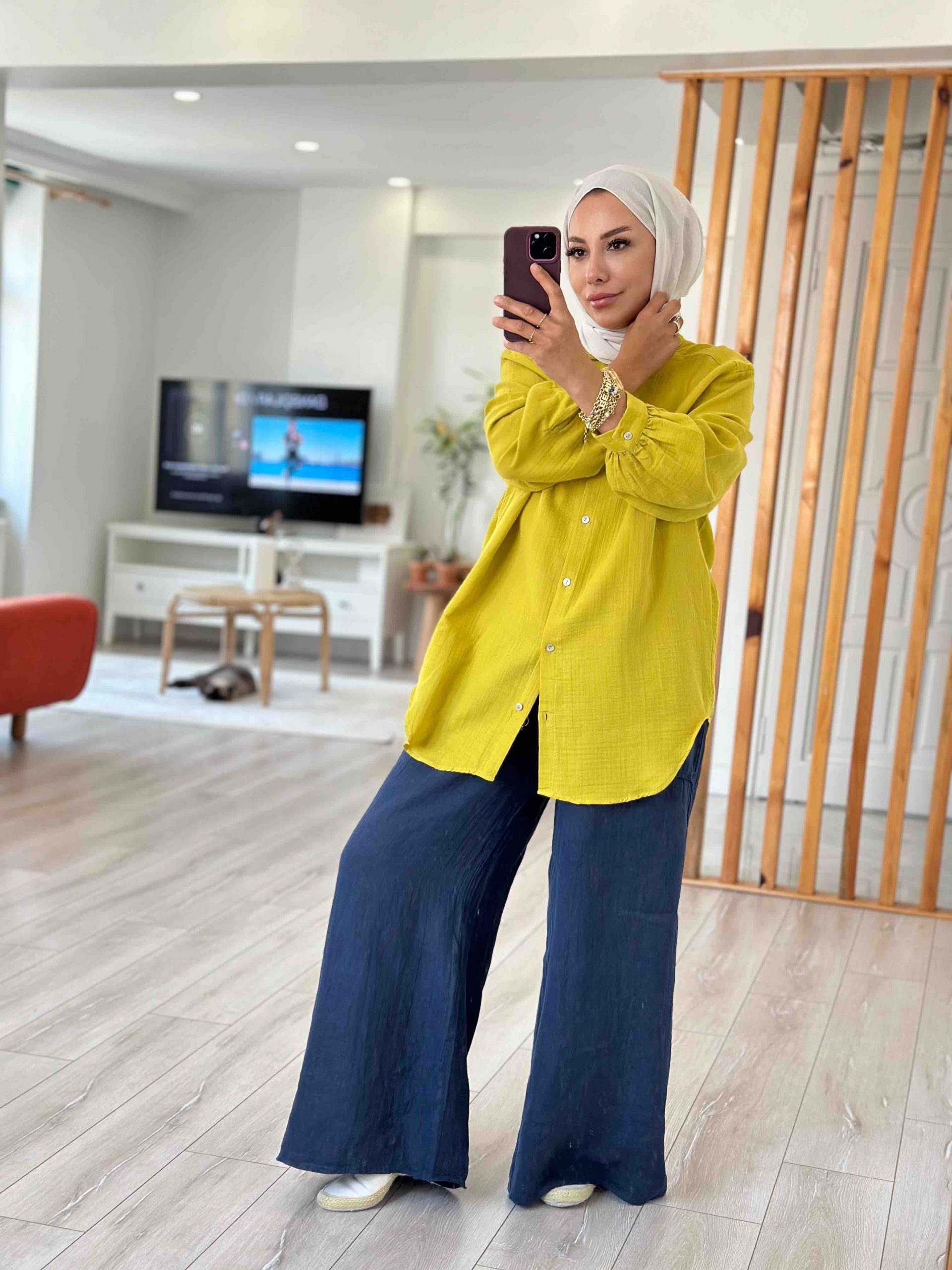 MÜSLİN GÖMLEK OWERSİZE