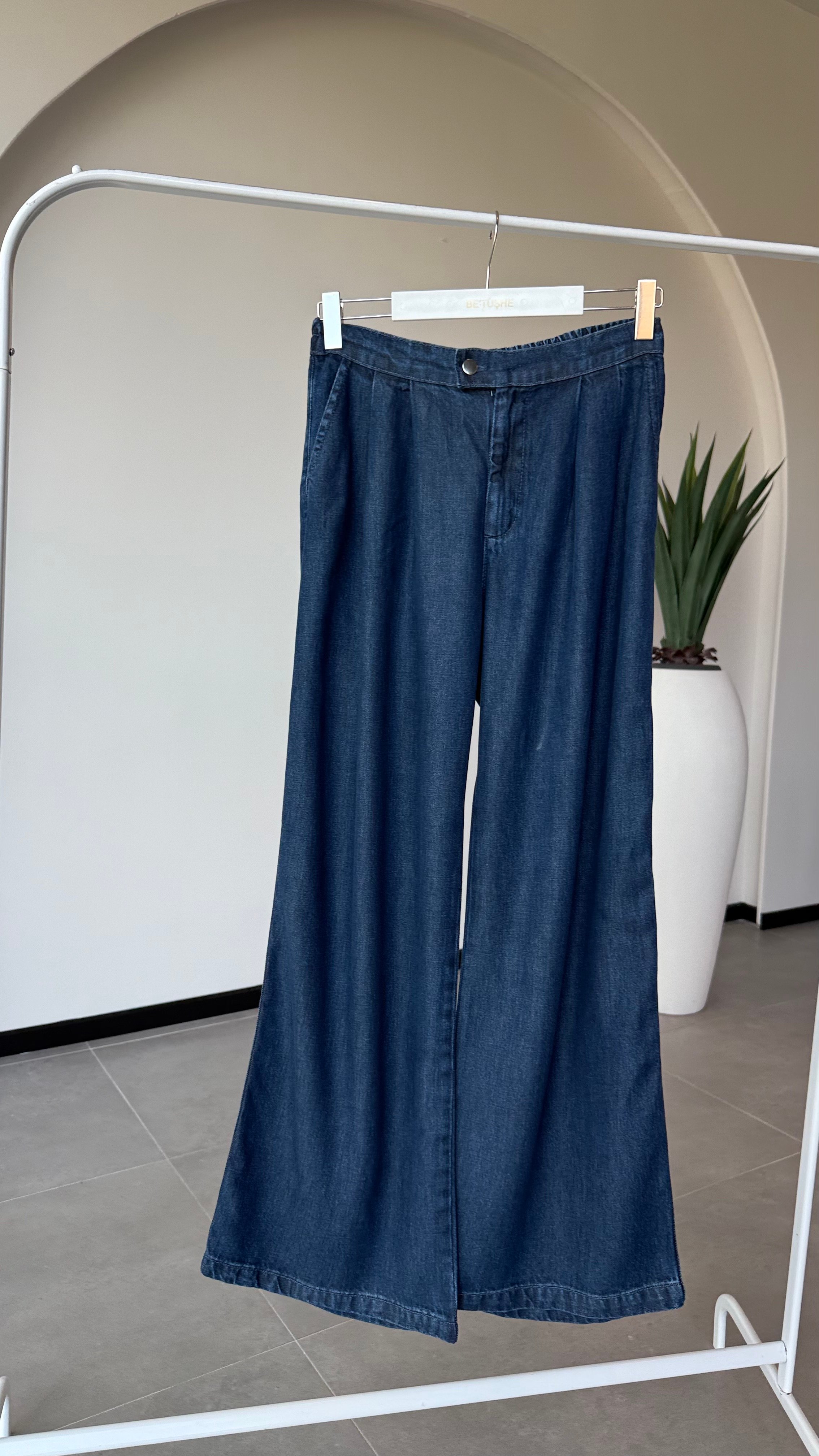 PALAZZO KOT PANTALON - Lacivert