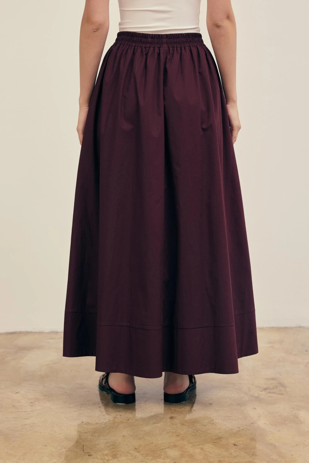 POPLİN ETEK- MERWİŞ - Bordo