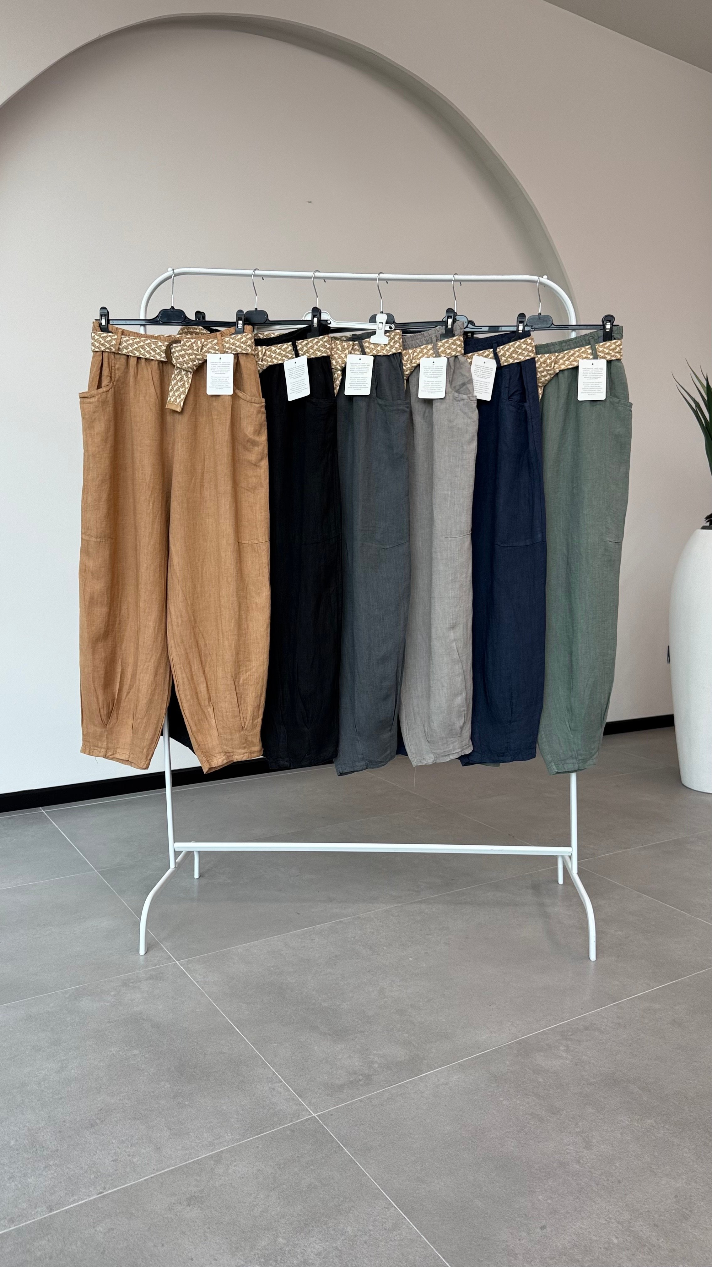 PAÇASI PİLELİ GERÇEK KETEN KUMAŞ PANTALON