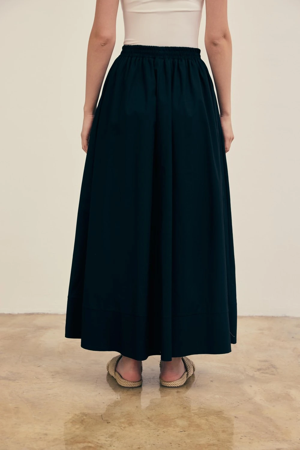 POPLİN ETEK- MERWİŞ - Siyah