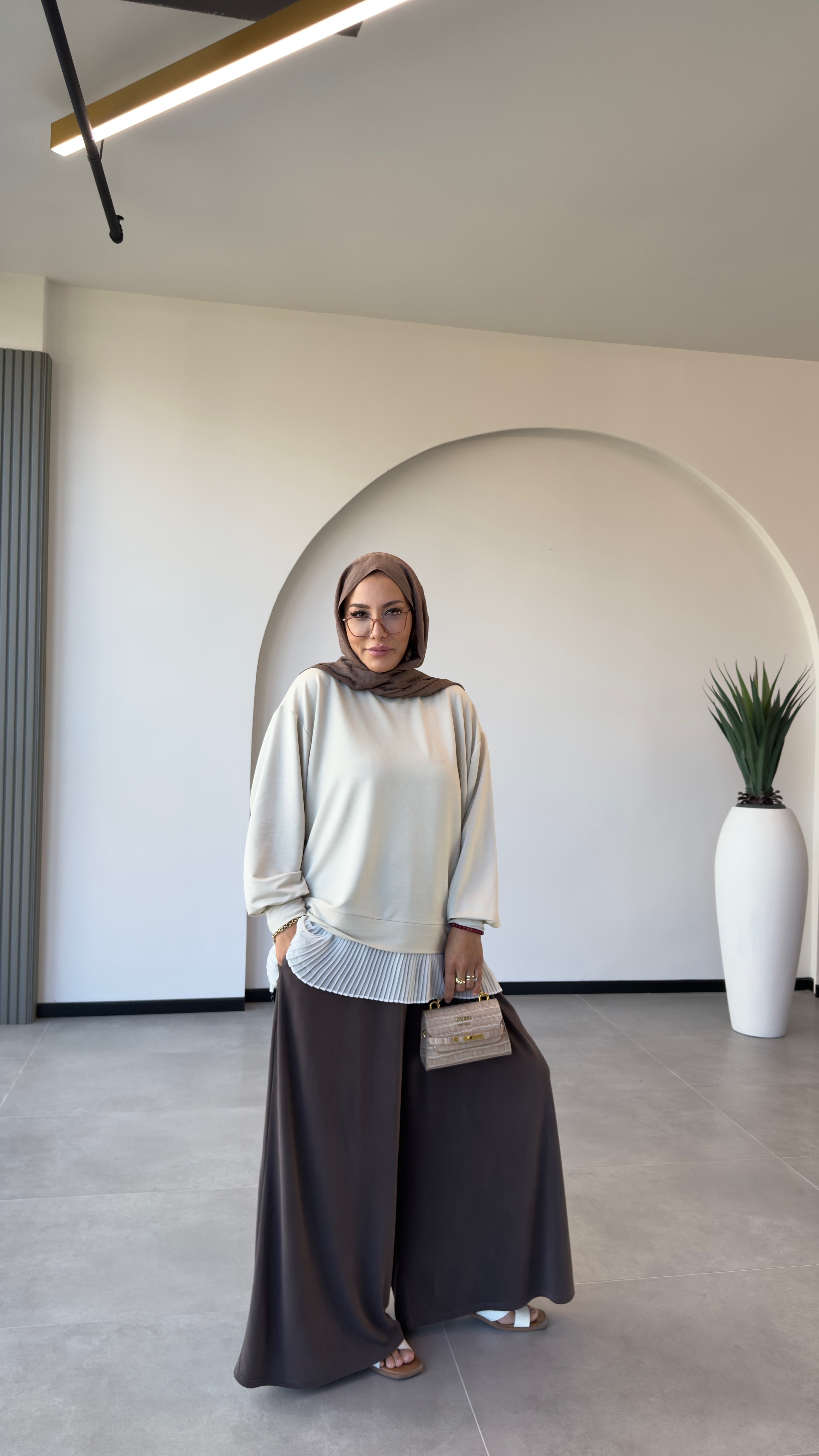 OYSHO SWEAT -KENDİNDEN PİLİSELİ