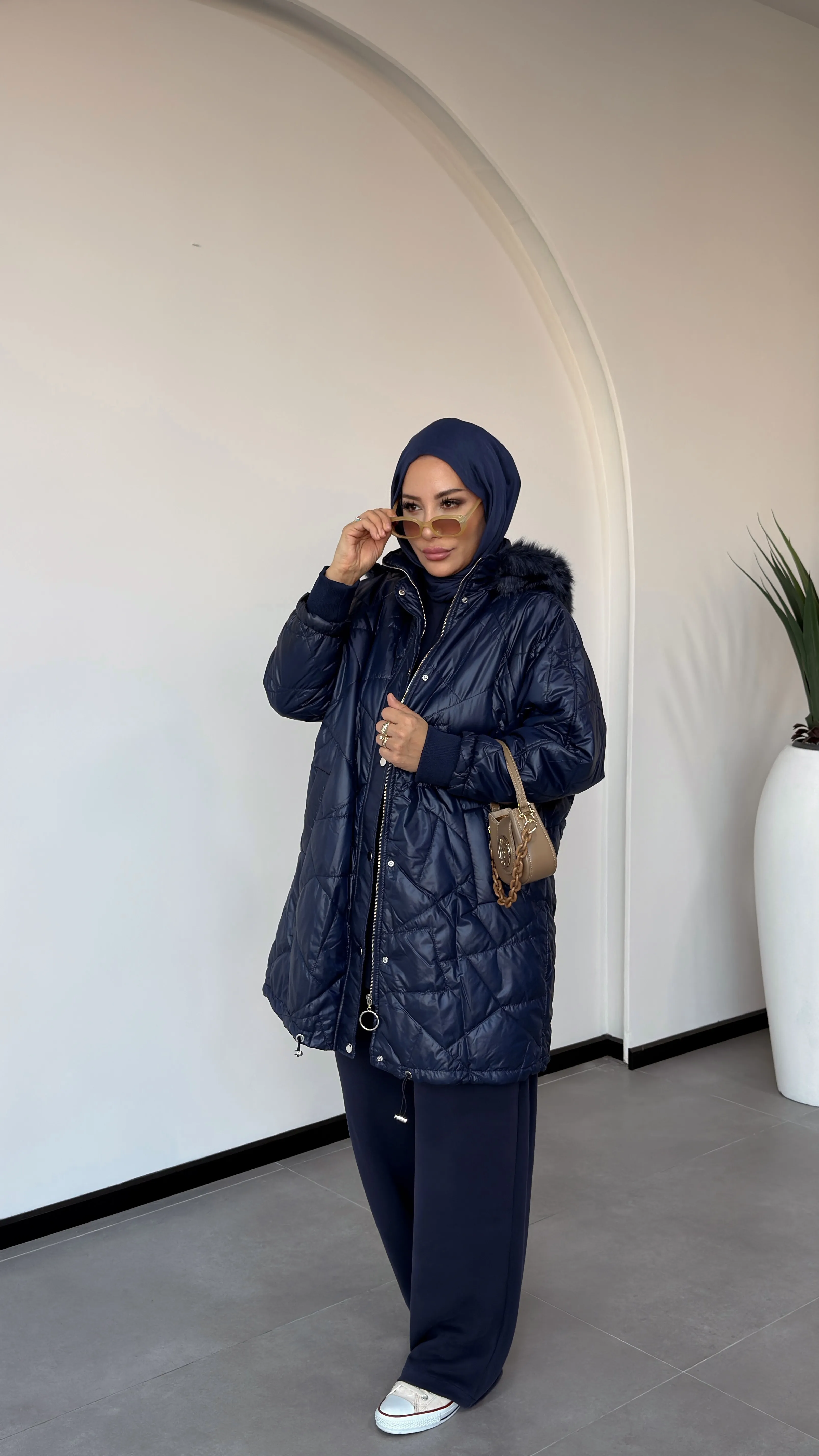 KAPİTONE MONT -KAPŞONLU - Lacivert