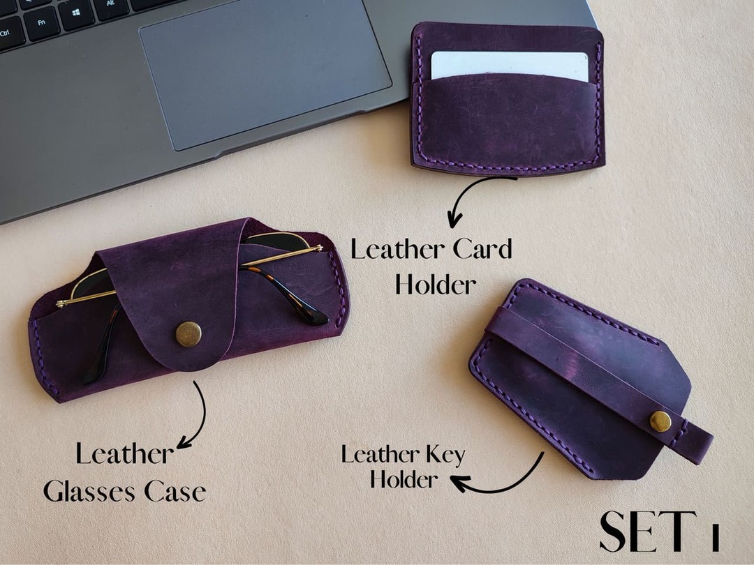 Personalized Purple Leather Glasses Case Leather Sunglasses -  Israel