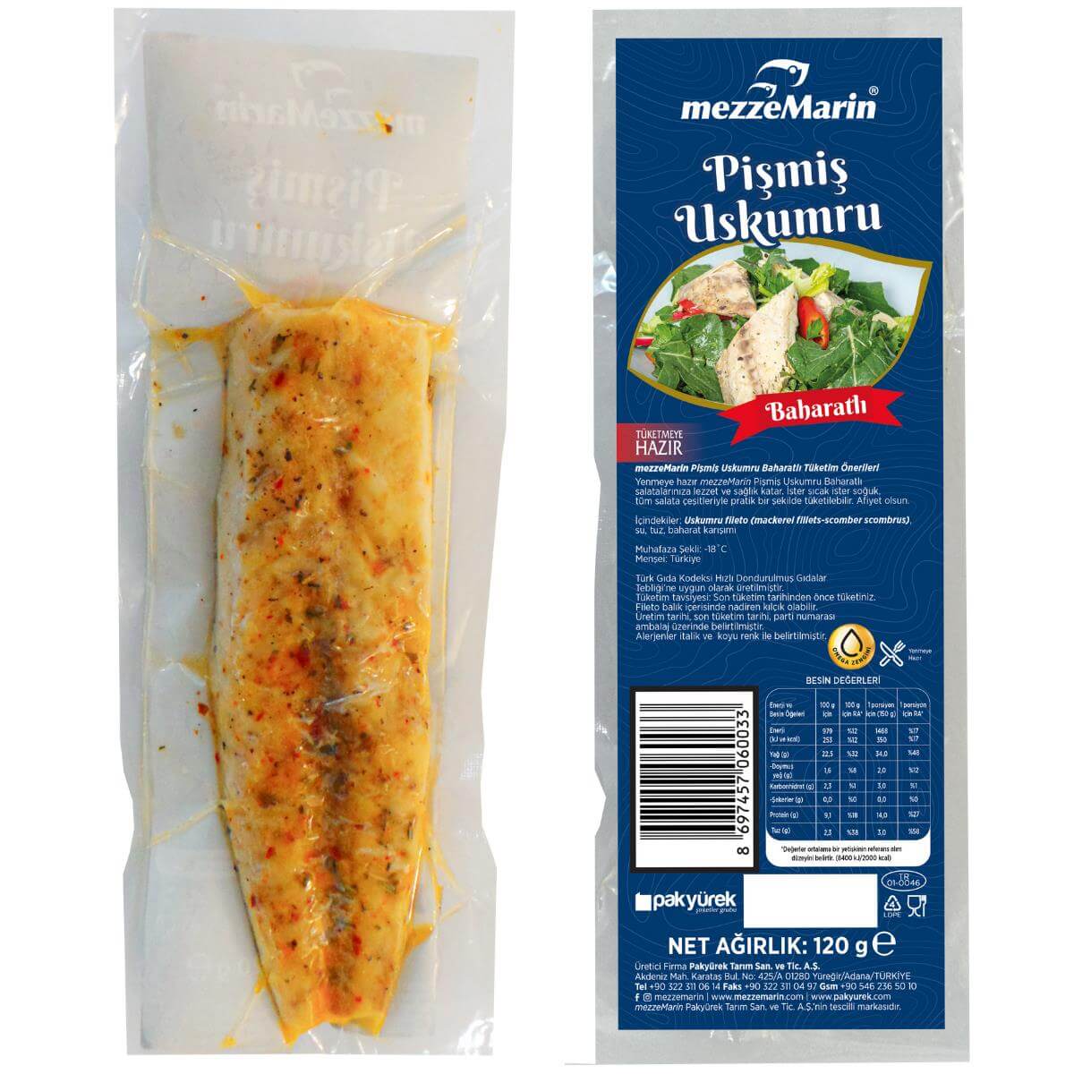 Pişmiş Uskumru Baharatlı 120gr