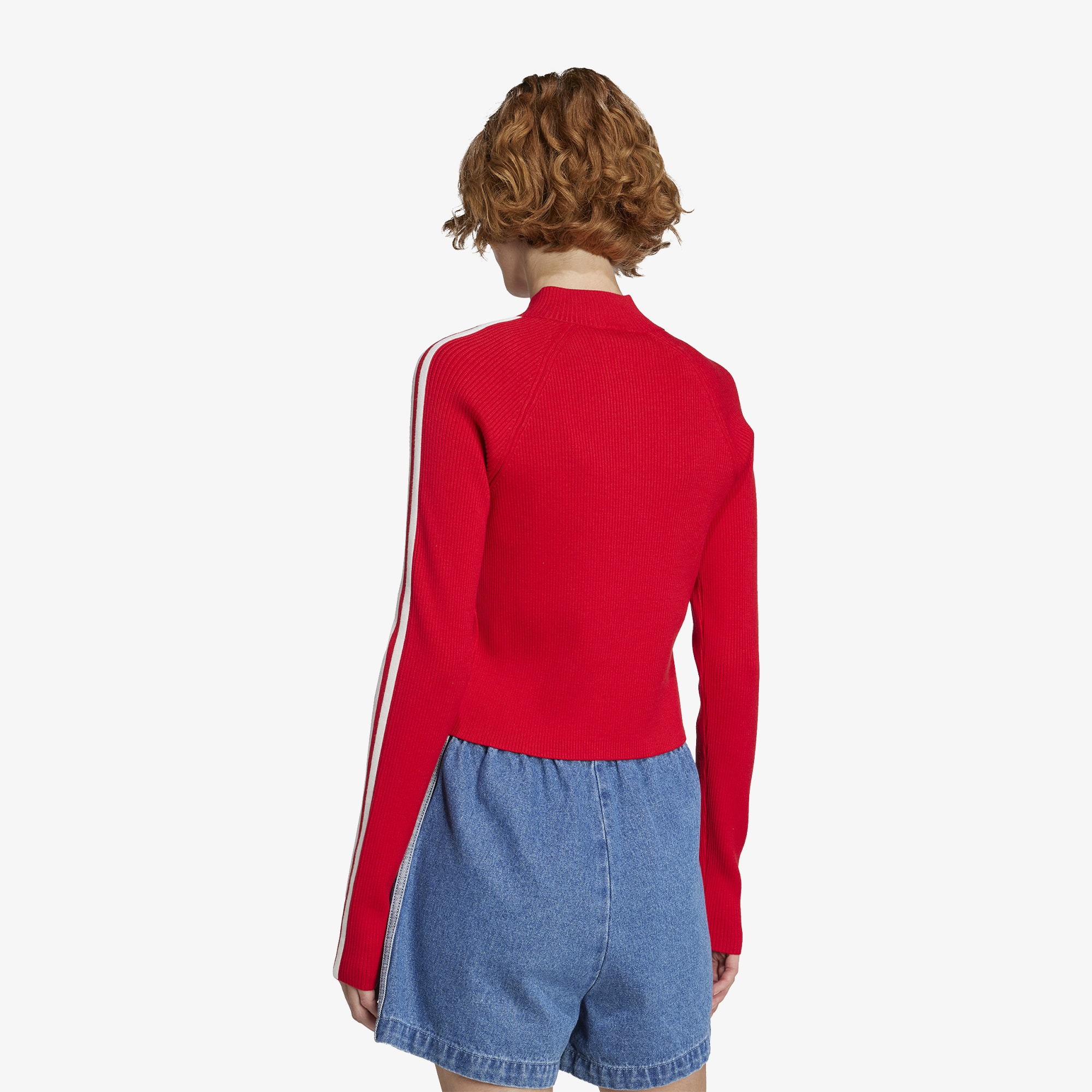 Adicolor 3-Stripes Slim Knit Track Top 'Better Scarlet'