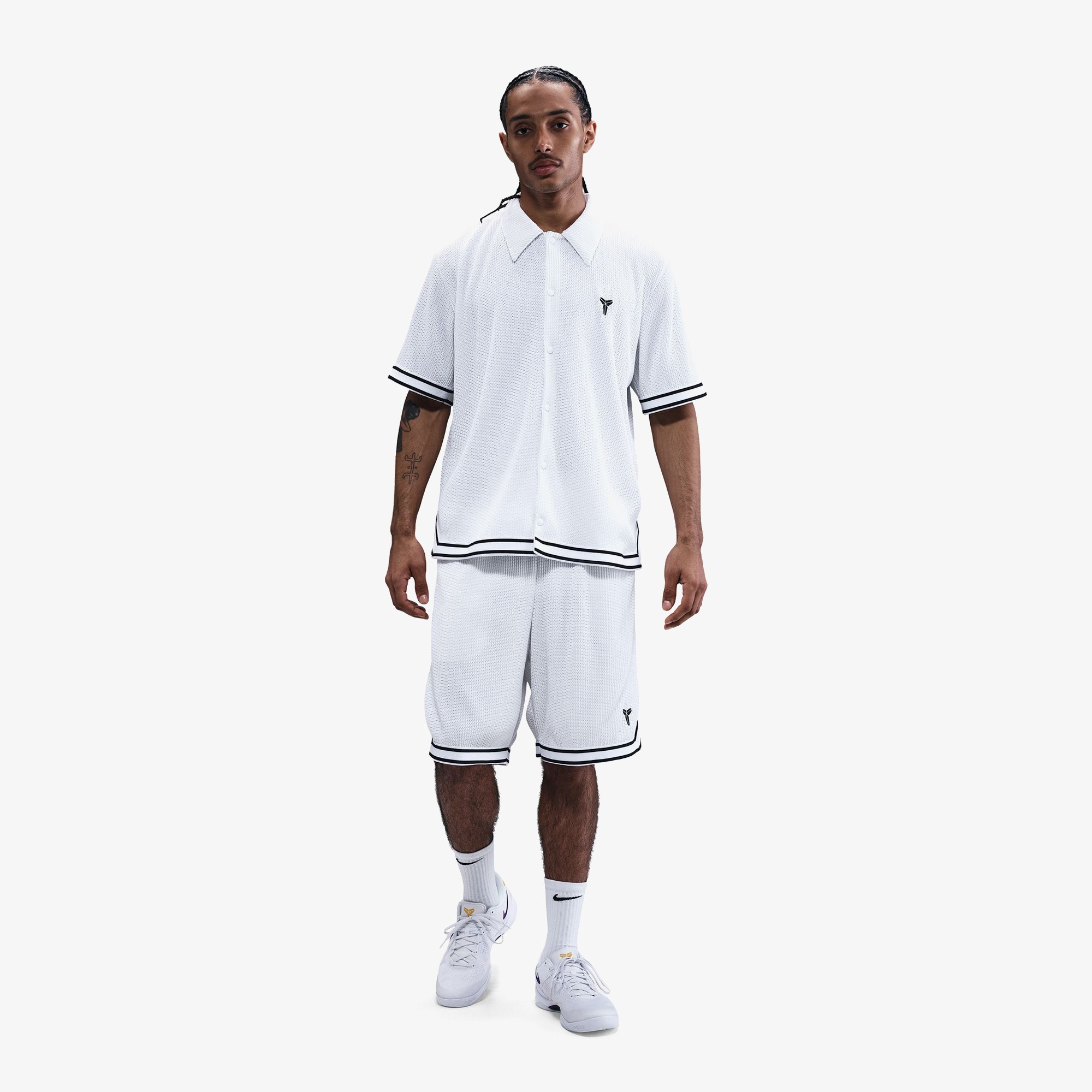 Kobe Pleated Short-Sleeve Basketball Top 'White'