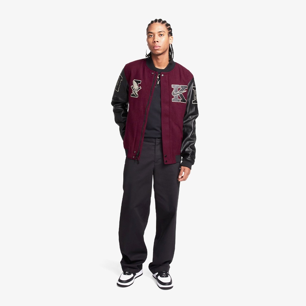 Destroyer Wool Varsity Bomber Jacket 'Night Maroon'