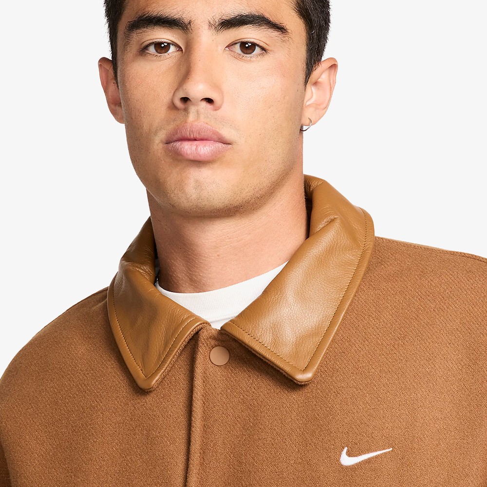 Solo Swoosh Wool Varsity Jacket 'Brown' 