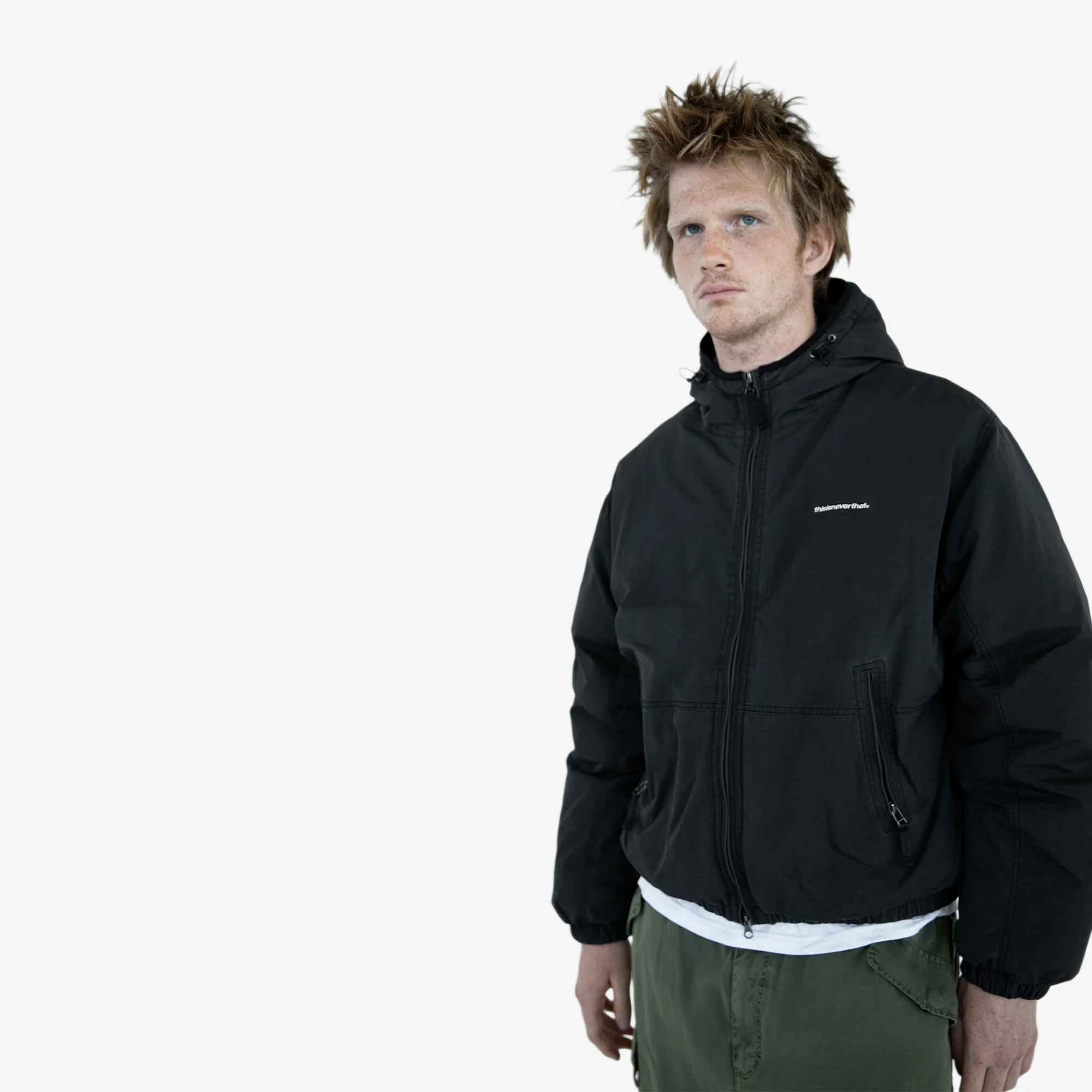 Washed Down Puffer Jacket 'Black'