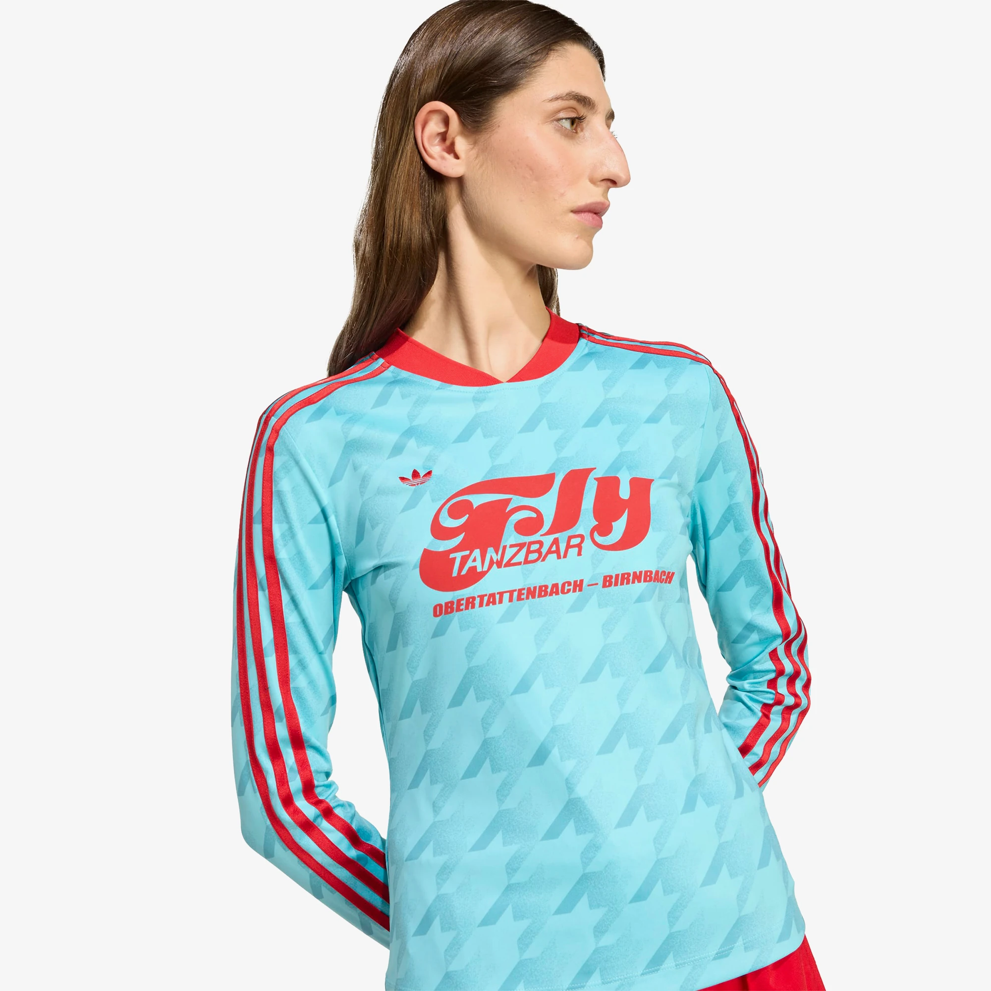 Graphic Football Allover Print Long Sleeve Jersey 'Blue Glow'