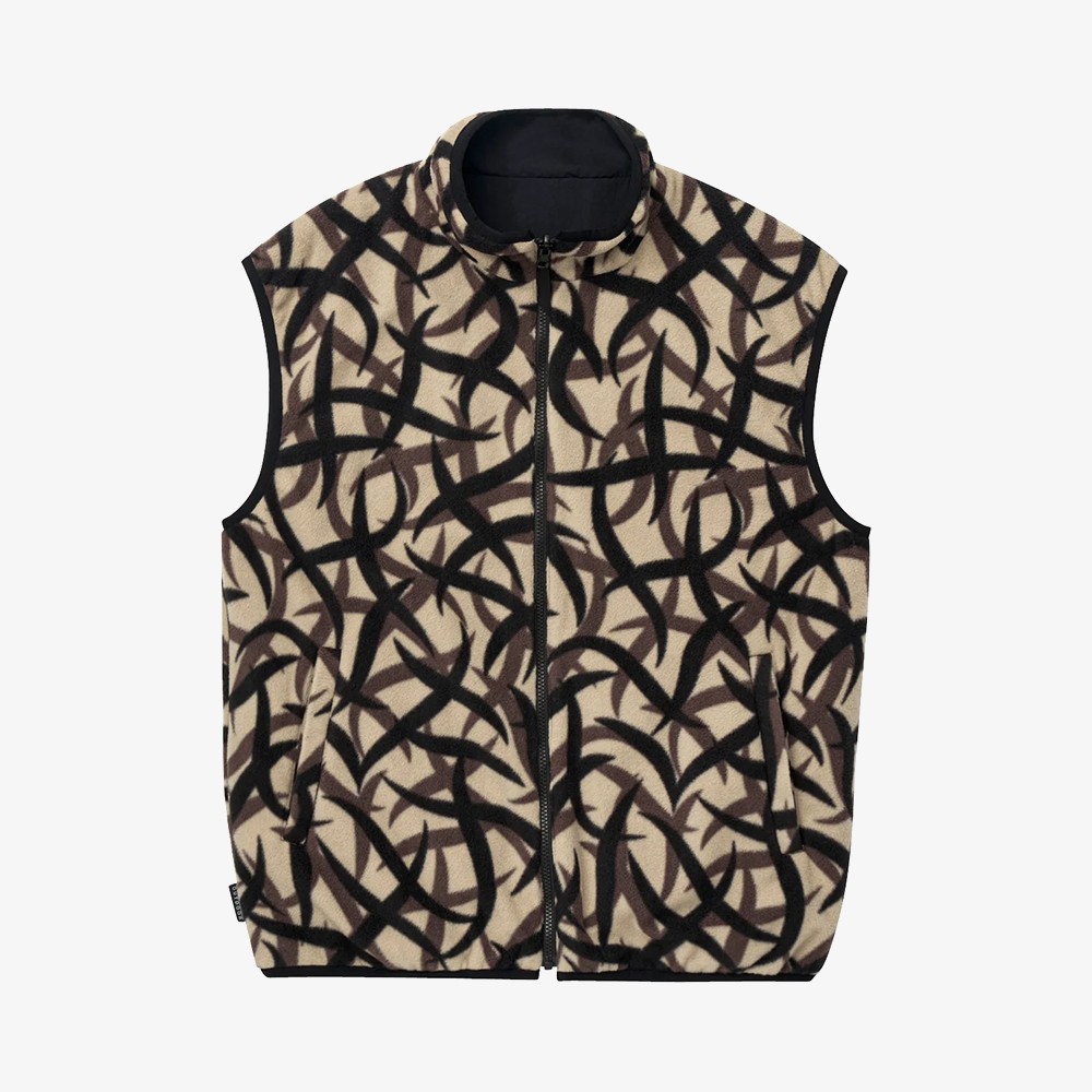 Reversible Fleece Vest 'Tribal Terra'