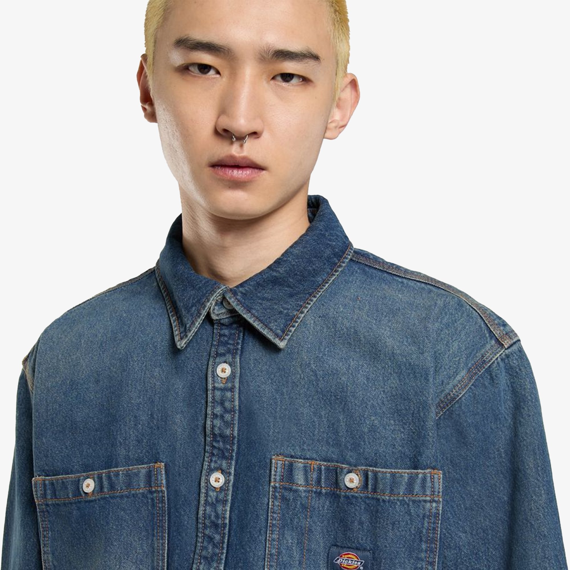 Mechanic Denim Shirt LS 'Khaki Tinted Blue'