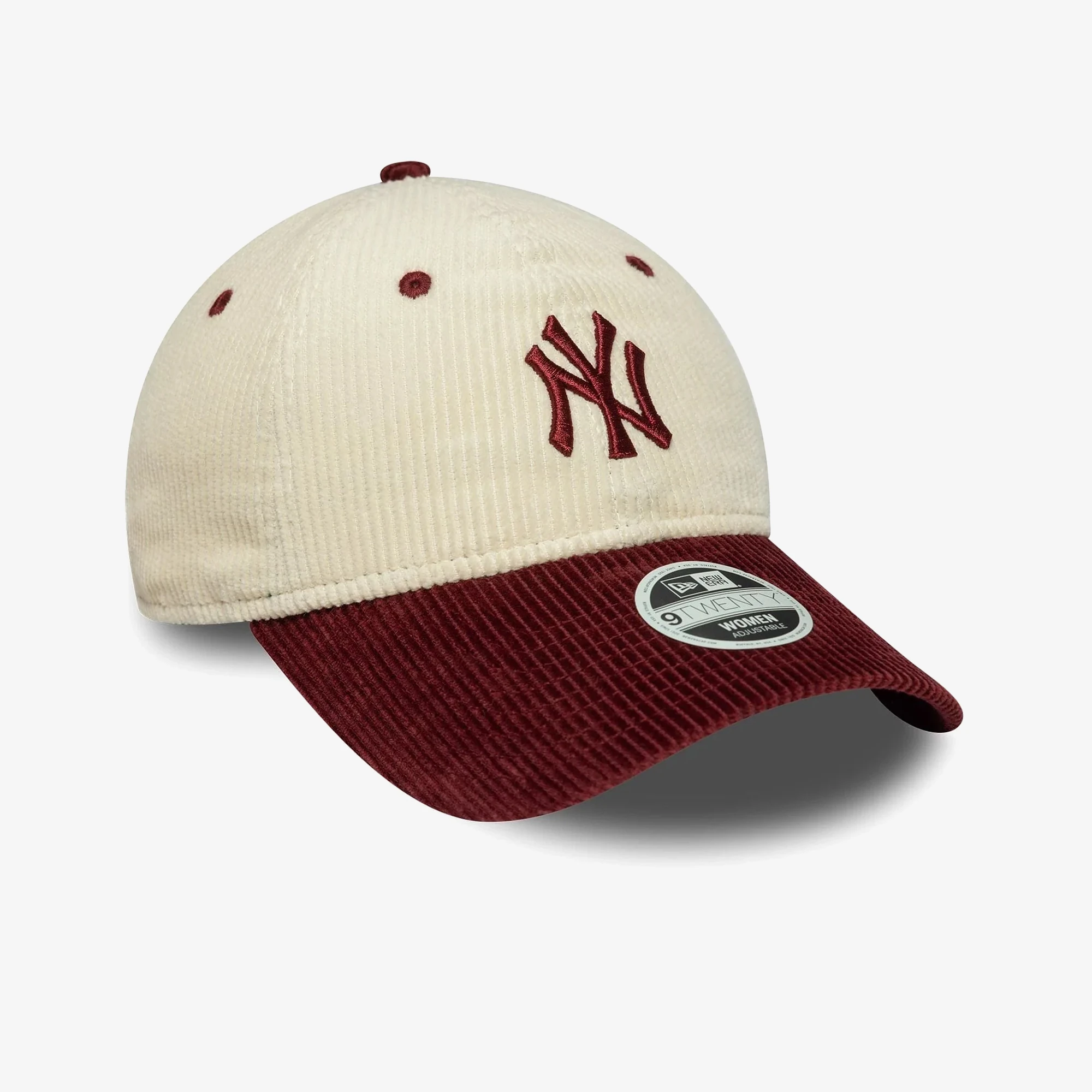 New York Yankees Cord 9TWENTY Adjustable Cap 'Cream Burgundy'