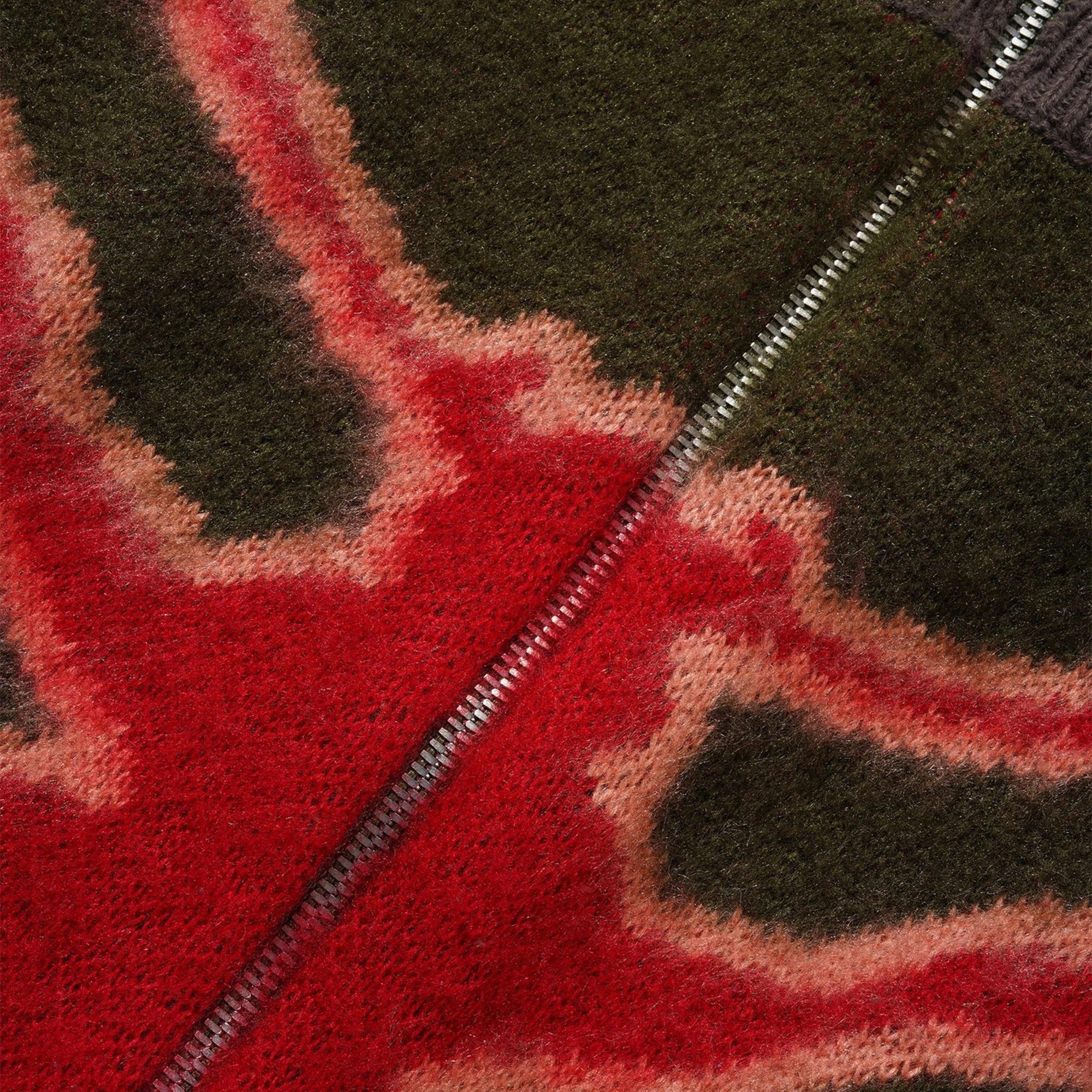 Beetle Zip-Thru Knit Sweater 'Olive'