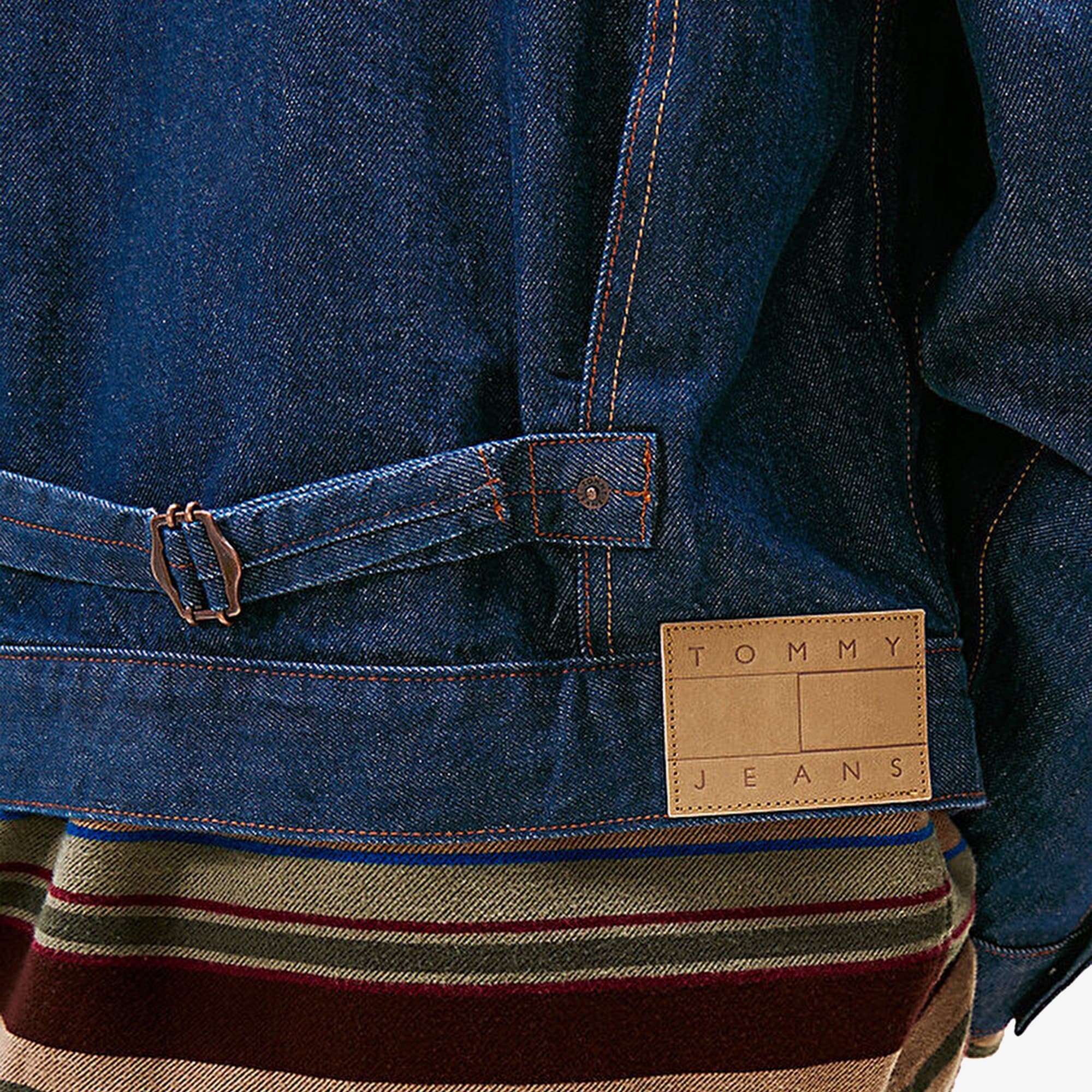Pleated Denim Trucker Jacket 'Blue'