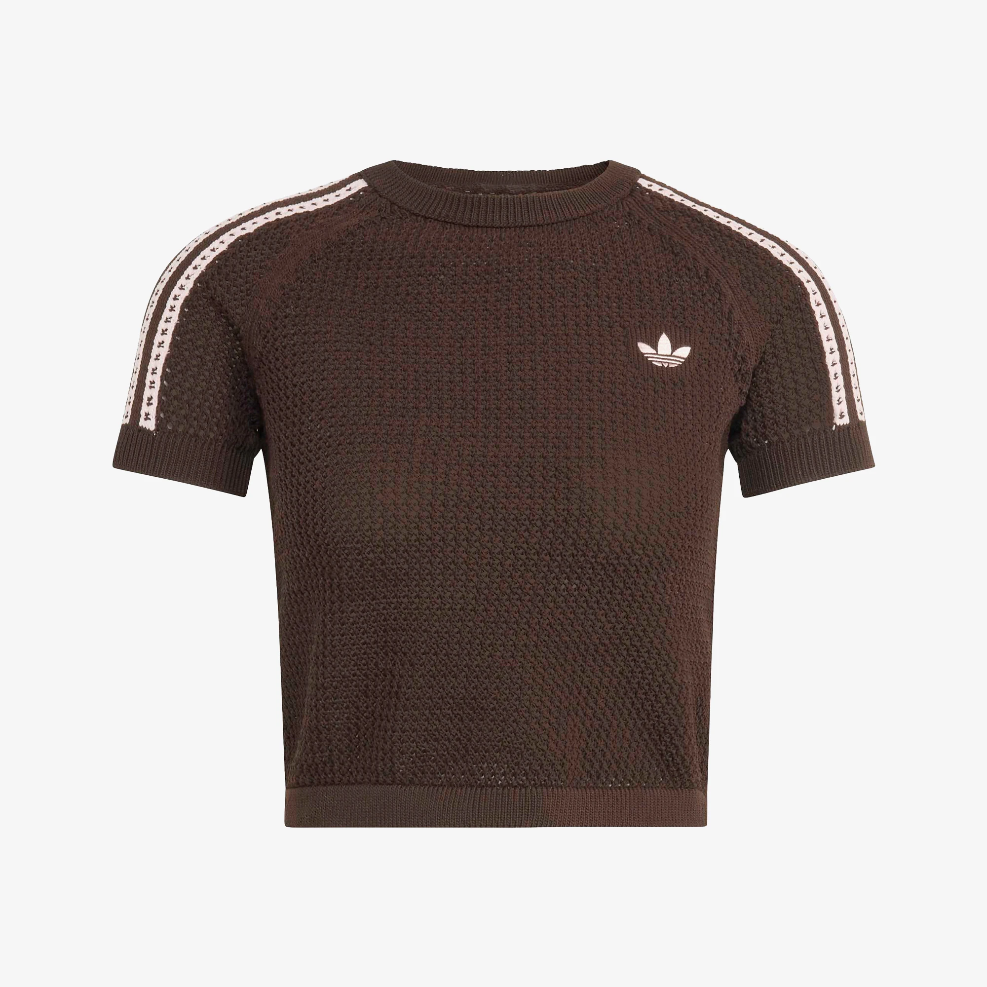 adidas Knitted Crochet Cali T-Shirt 'Aurora Coffee' - WUNDER
