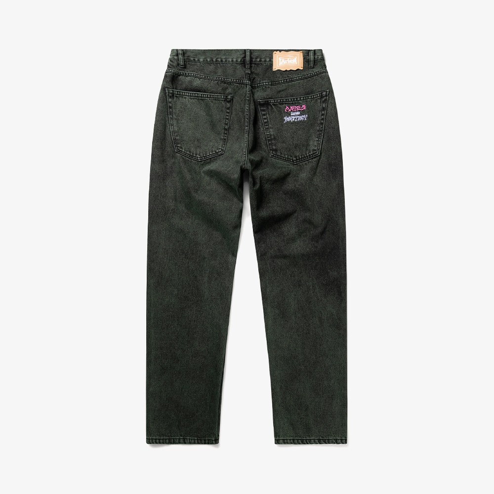 Acid Wash Batten Jean 'Forest Green'