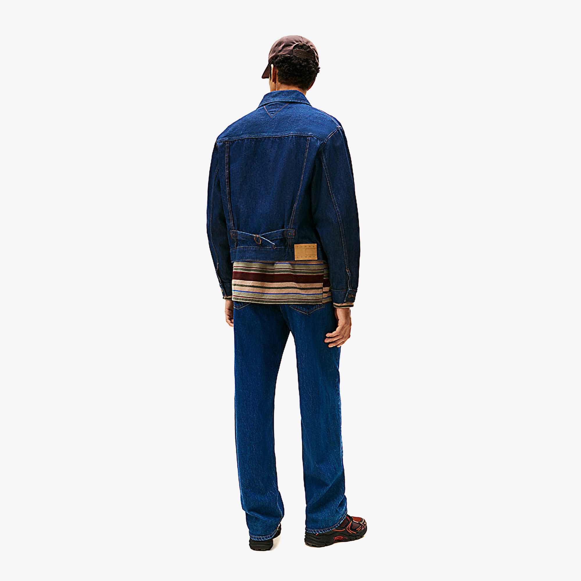 Pleated Denim Trucker Jacket 'Blue'