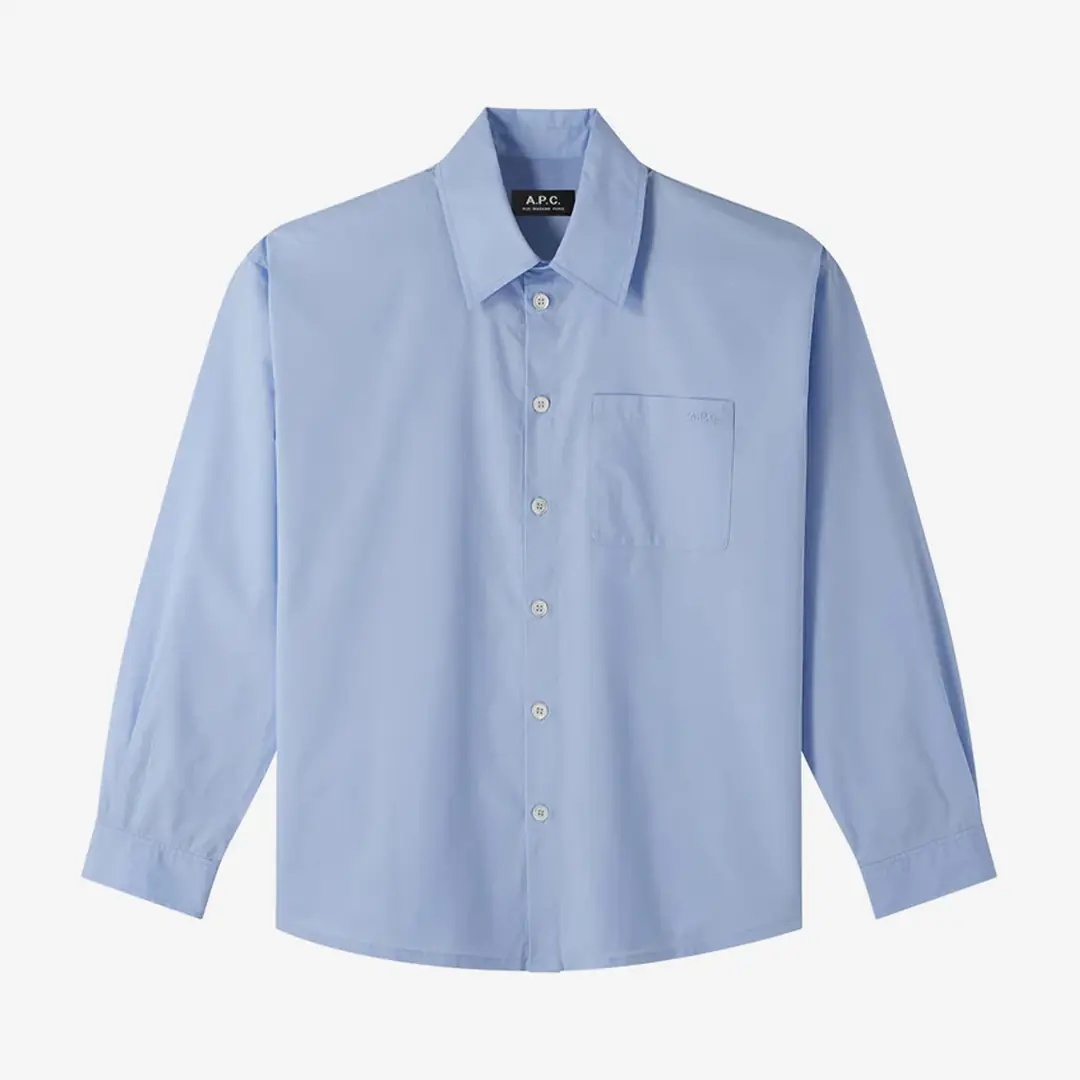 A.P.C Chemise Boyfriend Oversized Shirt 'Blue' - WUNDER