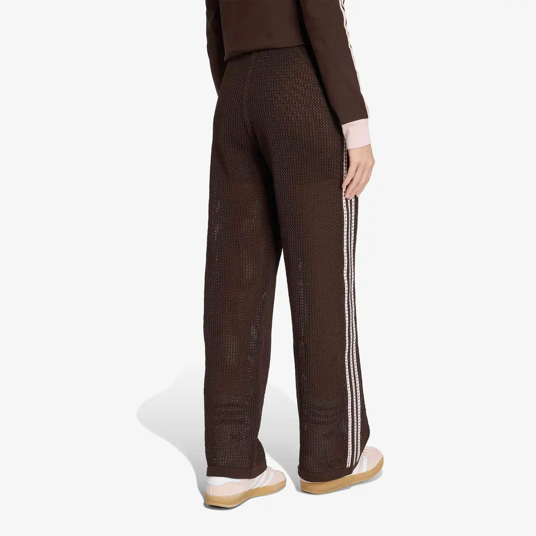 adidas Knitted Crochet Firebird Tracksuit Pants 'Aurora Coffee