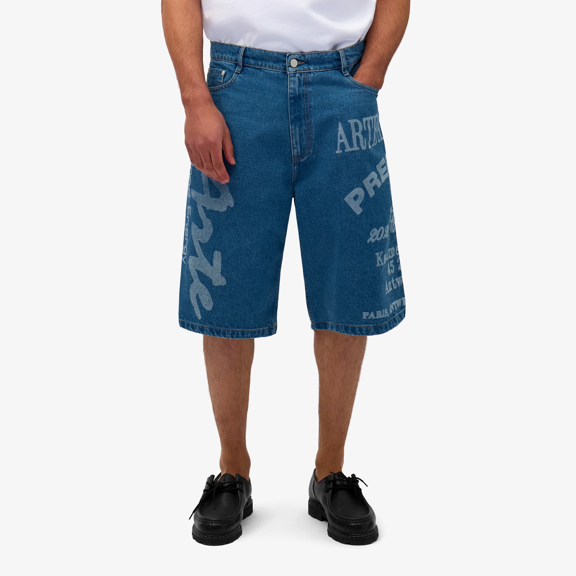 Print Denim Shorts 'Bleached'