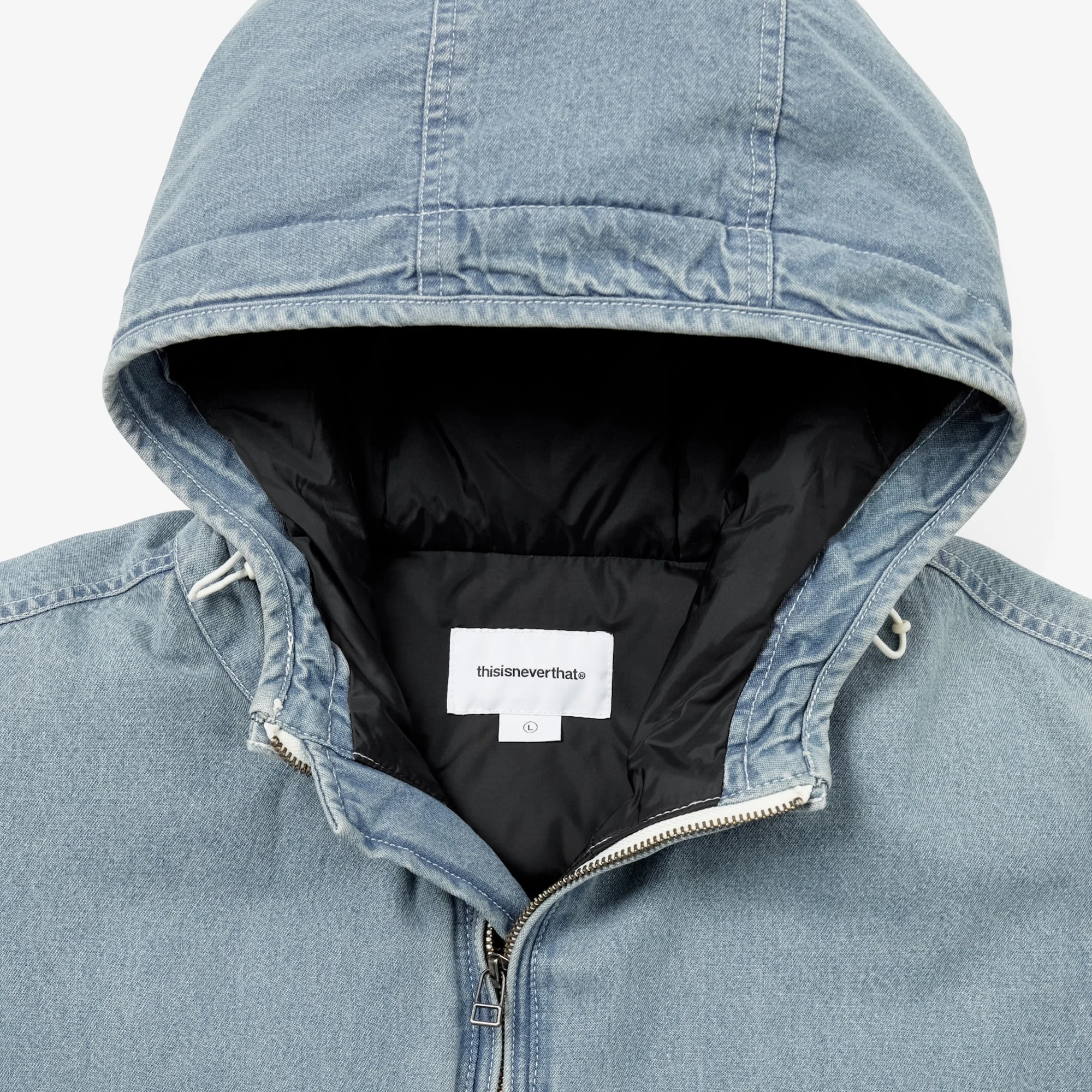 Denim Down Puffer Jacket 'Washed Blue'