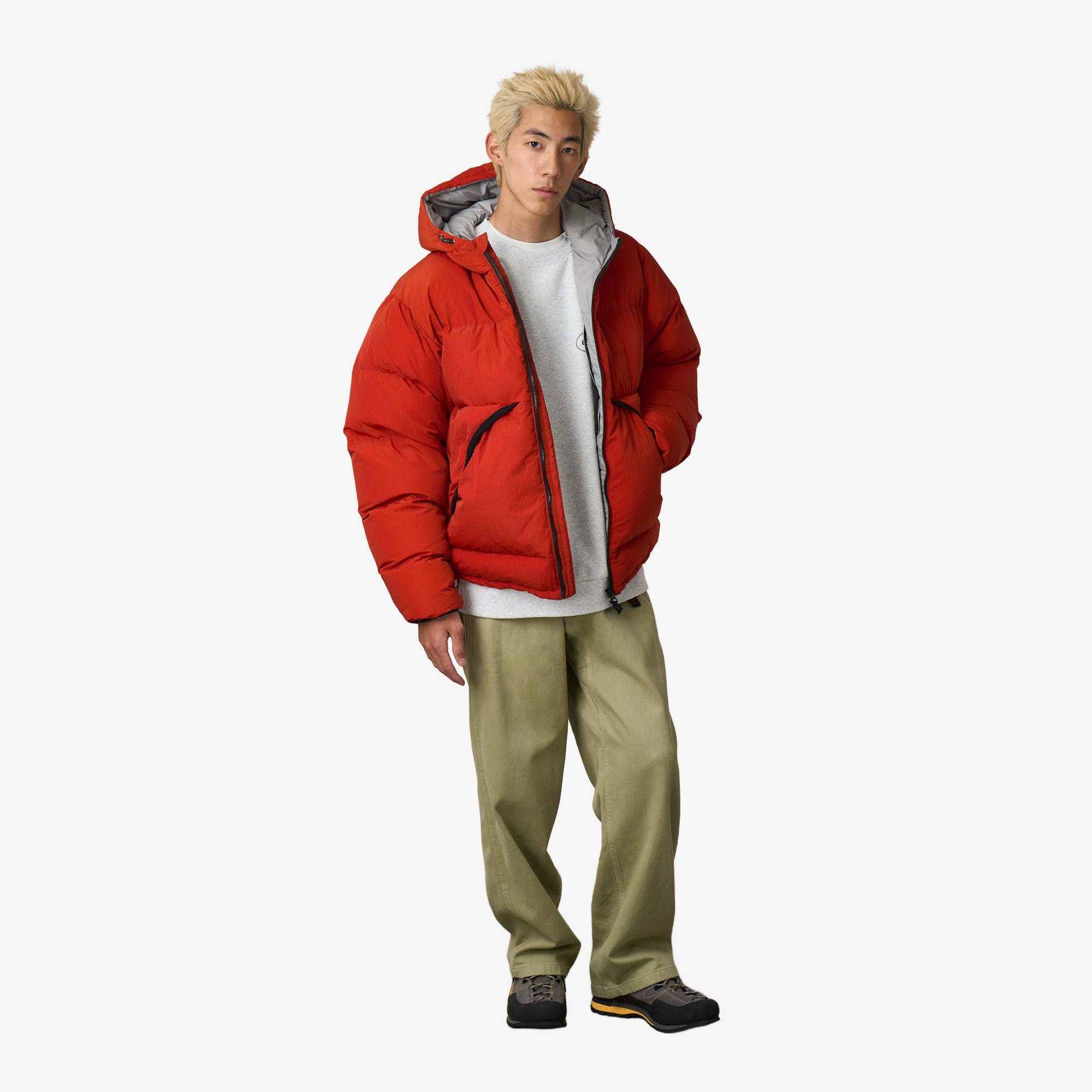 Down Puffer Hooded Jacket 'Burnt Red'
