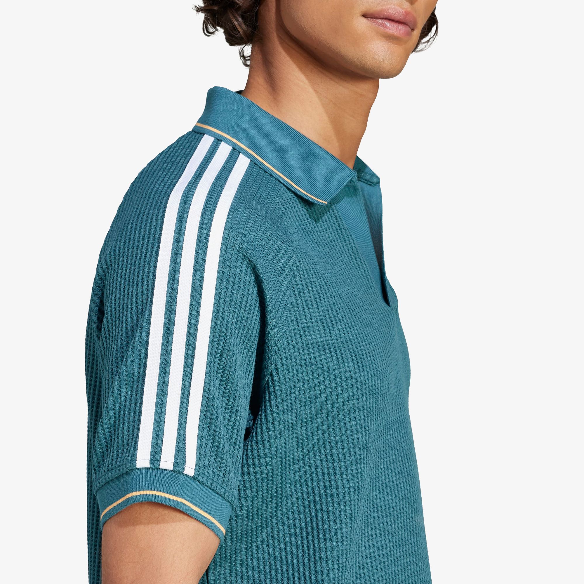 Waffle Knit Polo Shirt 'Tech Green'