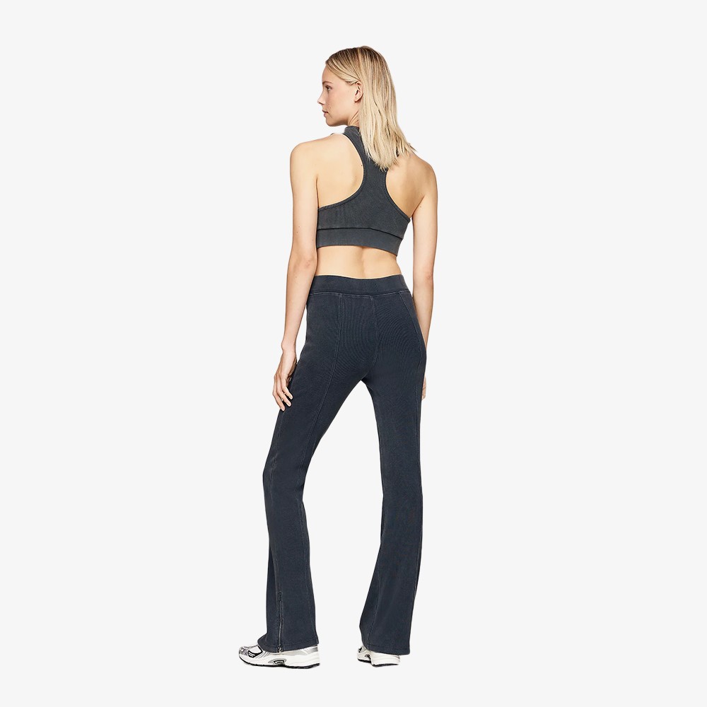 Zip Hem Flared Leggings 'Charcoal'
