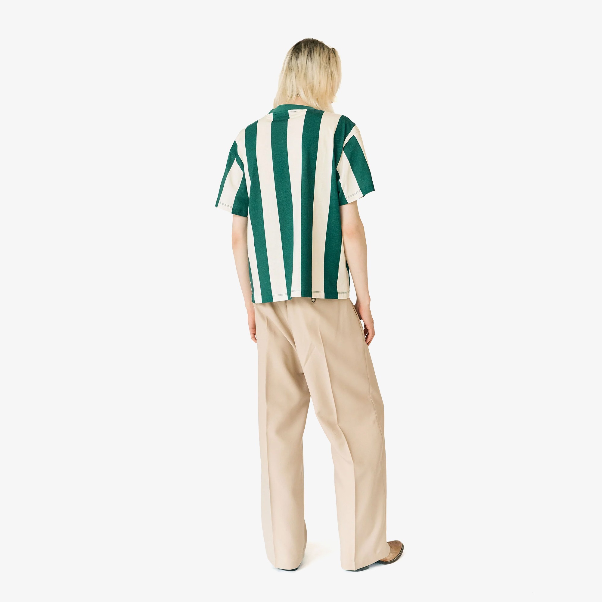 Box Tee Stripe 'Green & White'