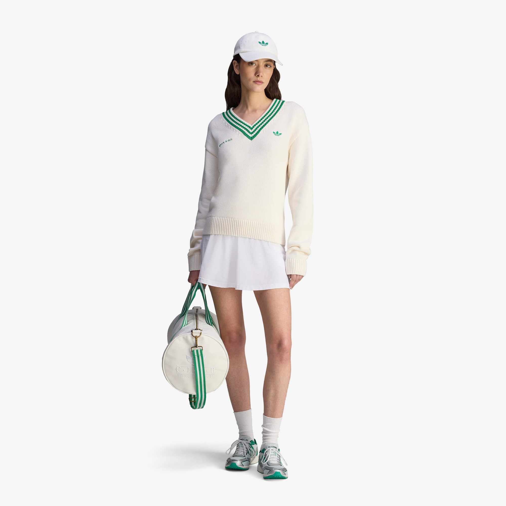 adidas x Sporty & Rich V-Neck Sweater 'Off White'