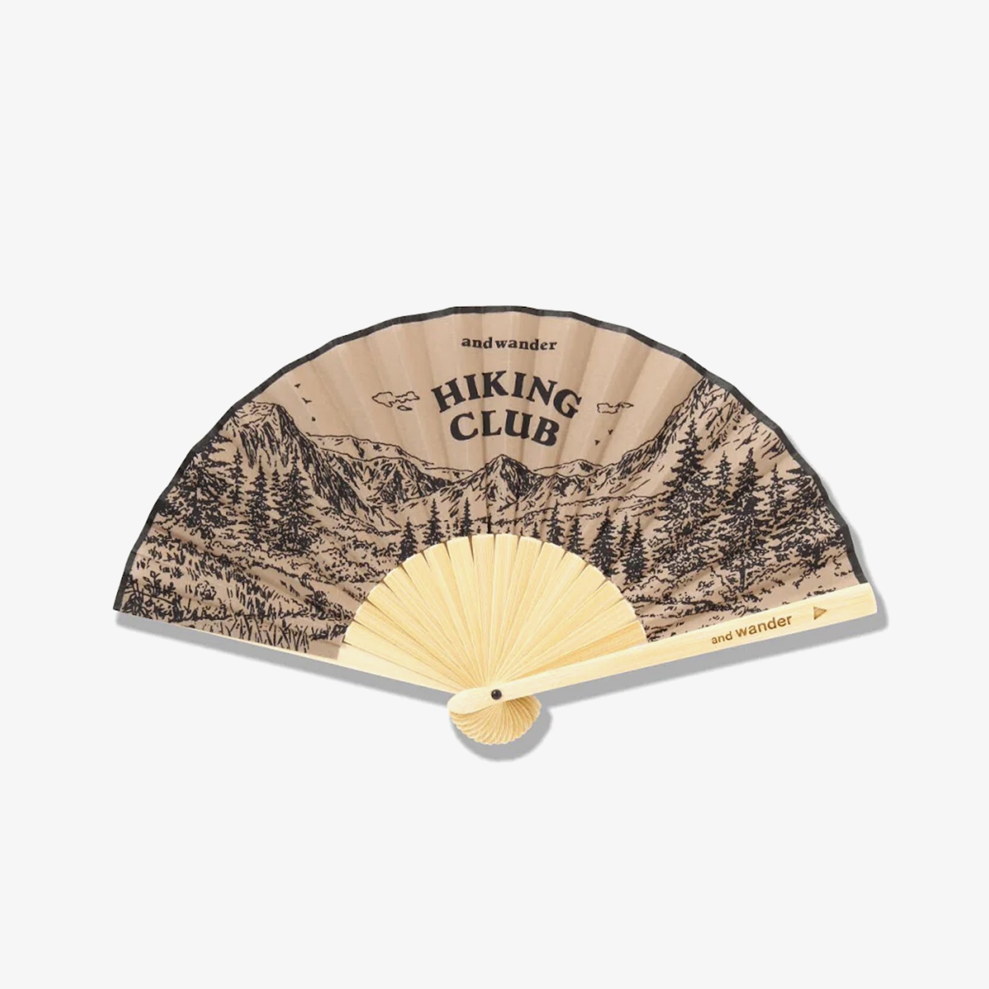 Hiking Club Folding Hand Fan 'Beige'