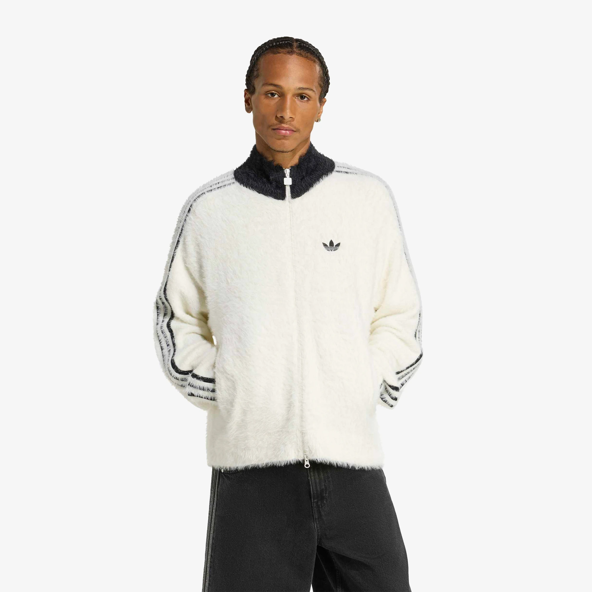 Faux Mohair Classic Track Top 'Off White'