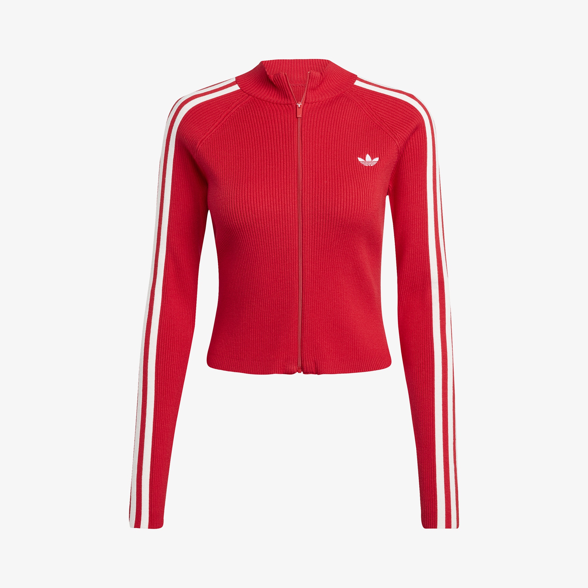 Adicolor 3-Stripes Slim Knit Track Top 'Better Scarlet'