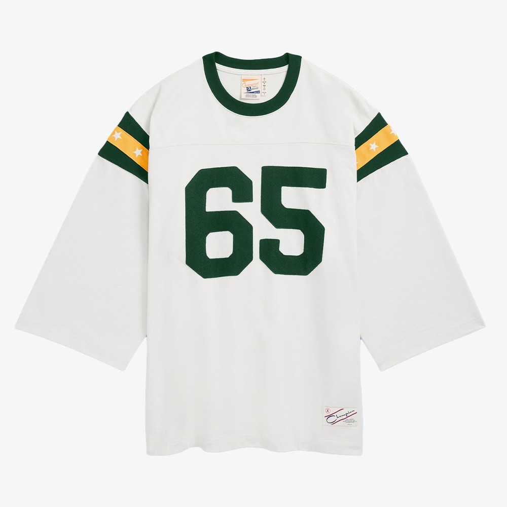 Number Patch T-shirt 'White Green'