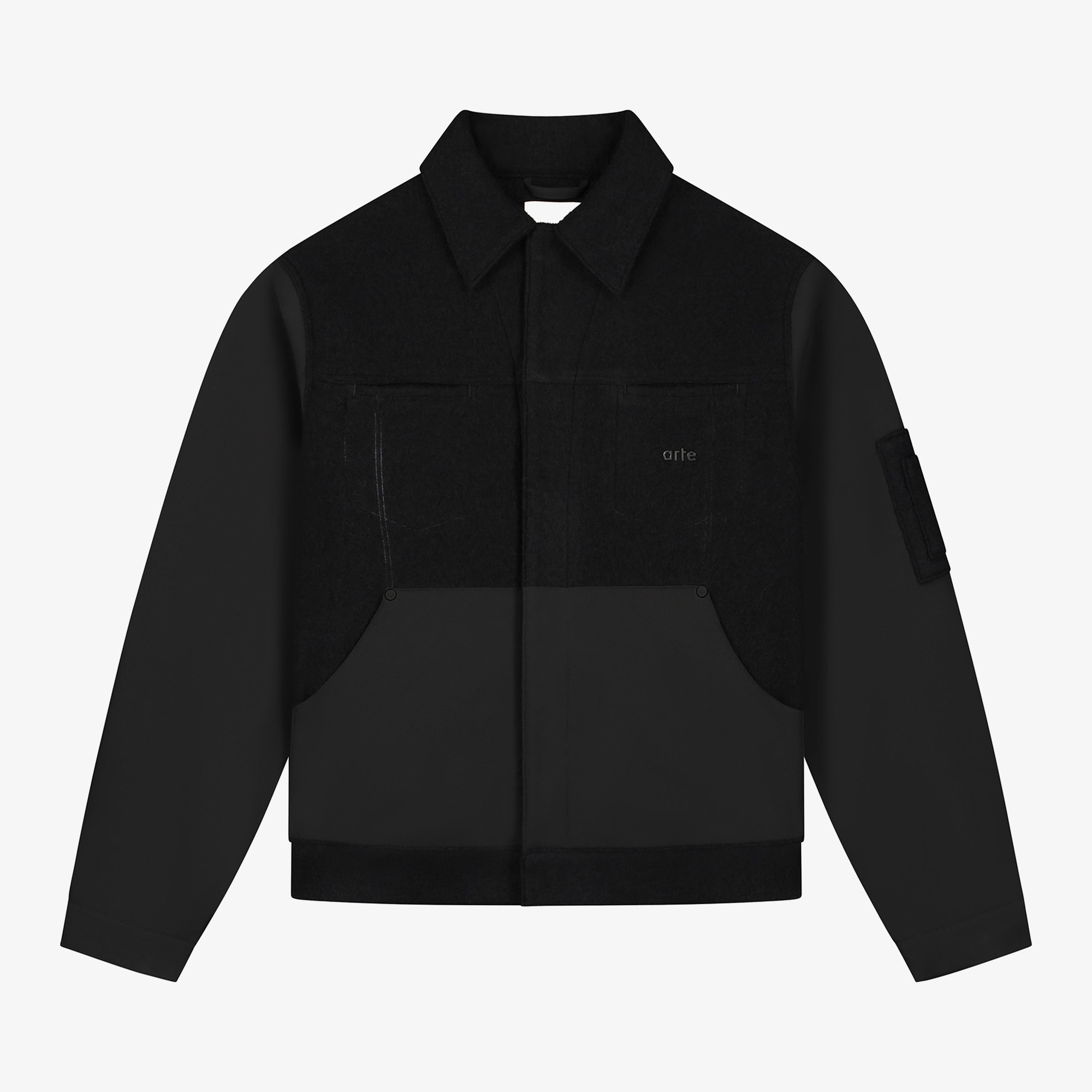 Nylon/Wool Combo Jacket 'Black'
