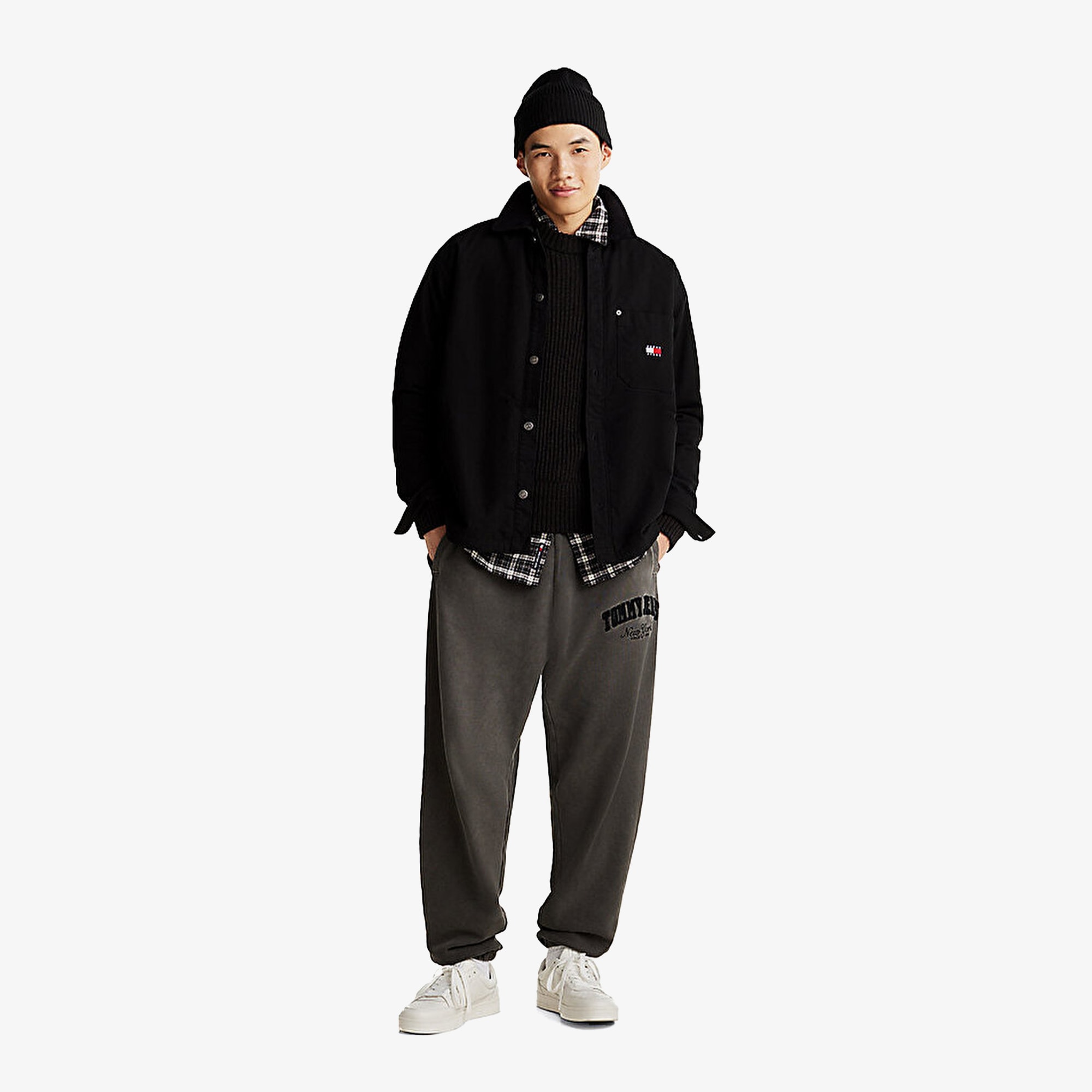 Canvas Cotton Corduroy Overshirt 'Black'
