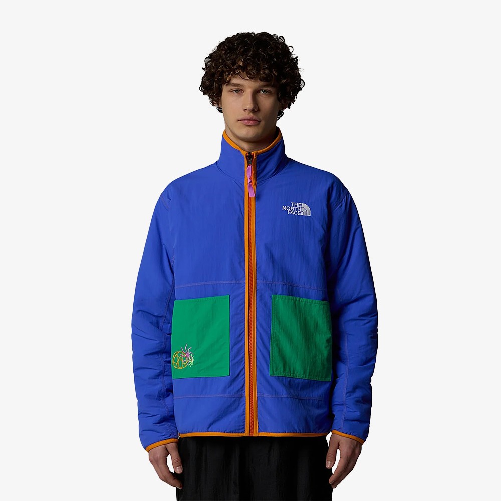 TNF x Yinka Ilori Printed Reversible Fleece Jacket 'Solar Blue Lets Blossom Together Print'