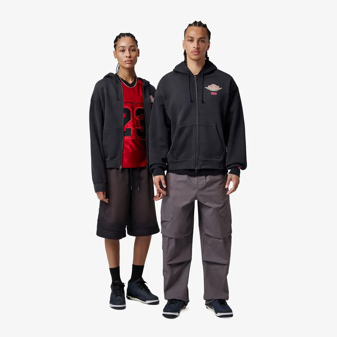 Levi's® x Jordan Fuii-Zip Hoodie Air Jordan x Levi's® Full Zip Hoodie 'Black' - WUNDER