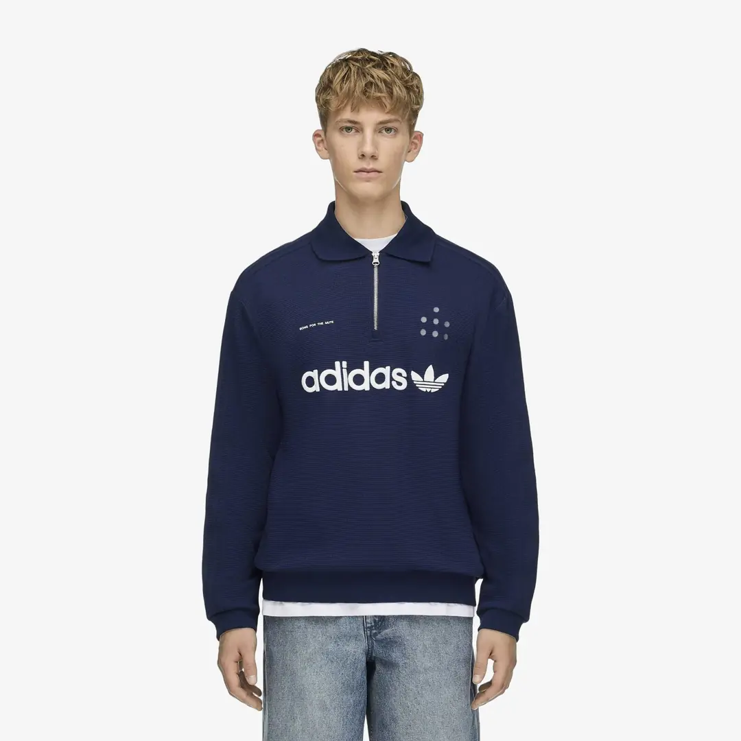 adidas x Song for the Mute ADI008 LS Polo Shirt 'Night Indigo' görsel 3