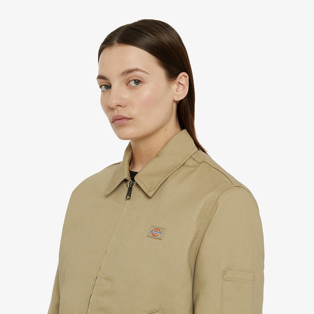 Lined Eisenhower Cropped Jacket in Khaki (W)