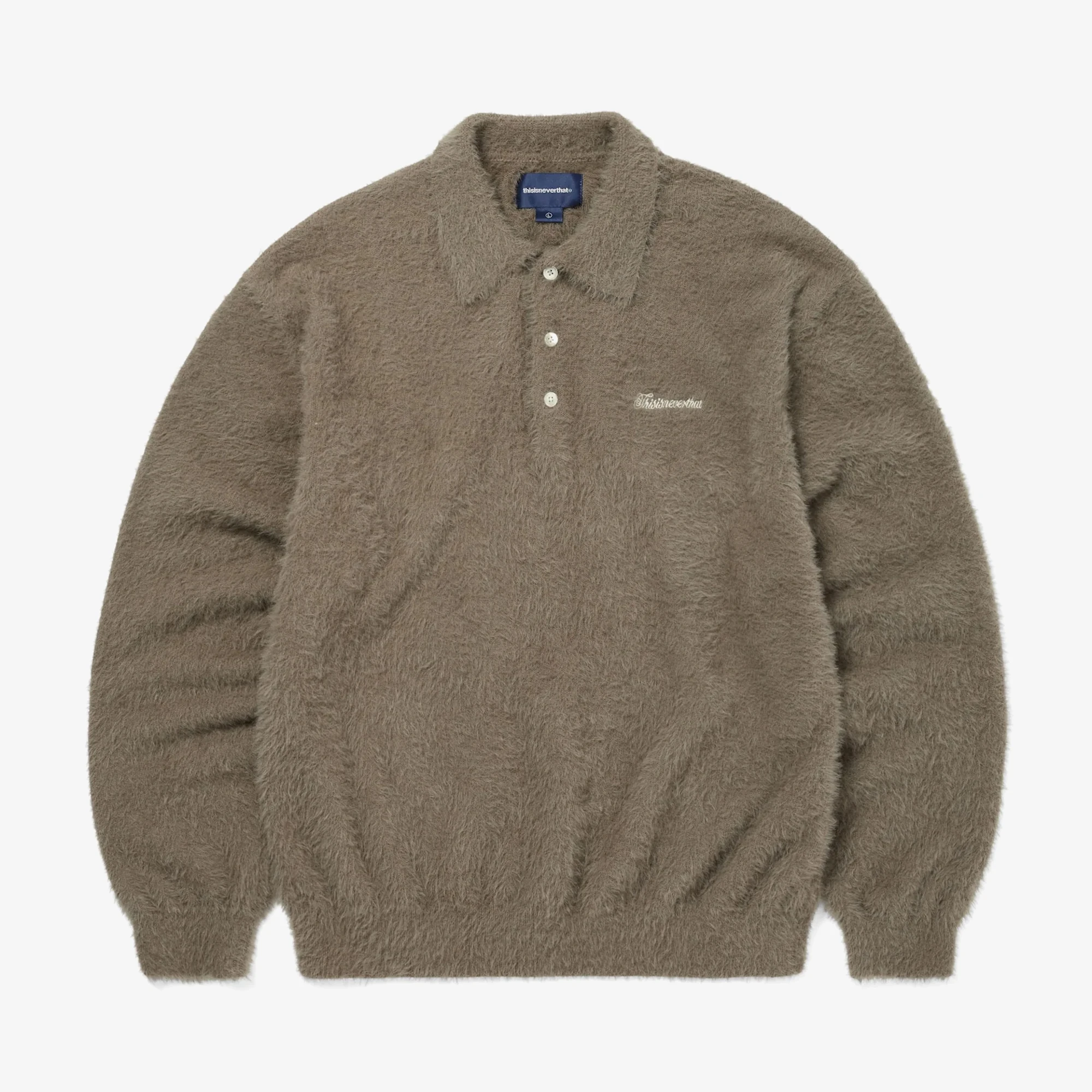 SCT-Logo Shaggy Knit Polo 'Mud'