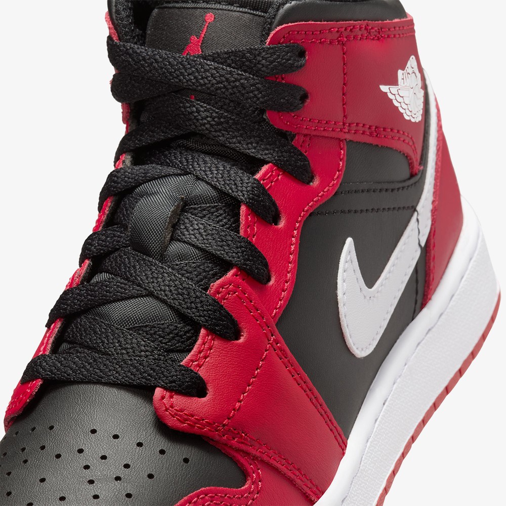 Air Jordan 1 Mid 'Gym Red Black White' (GS) 