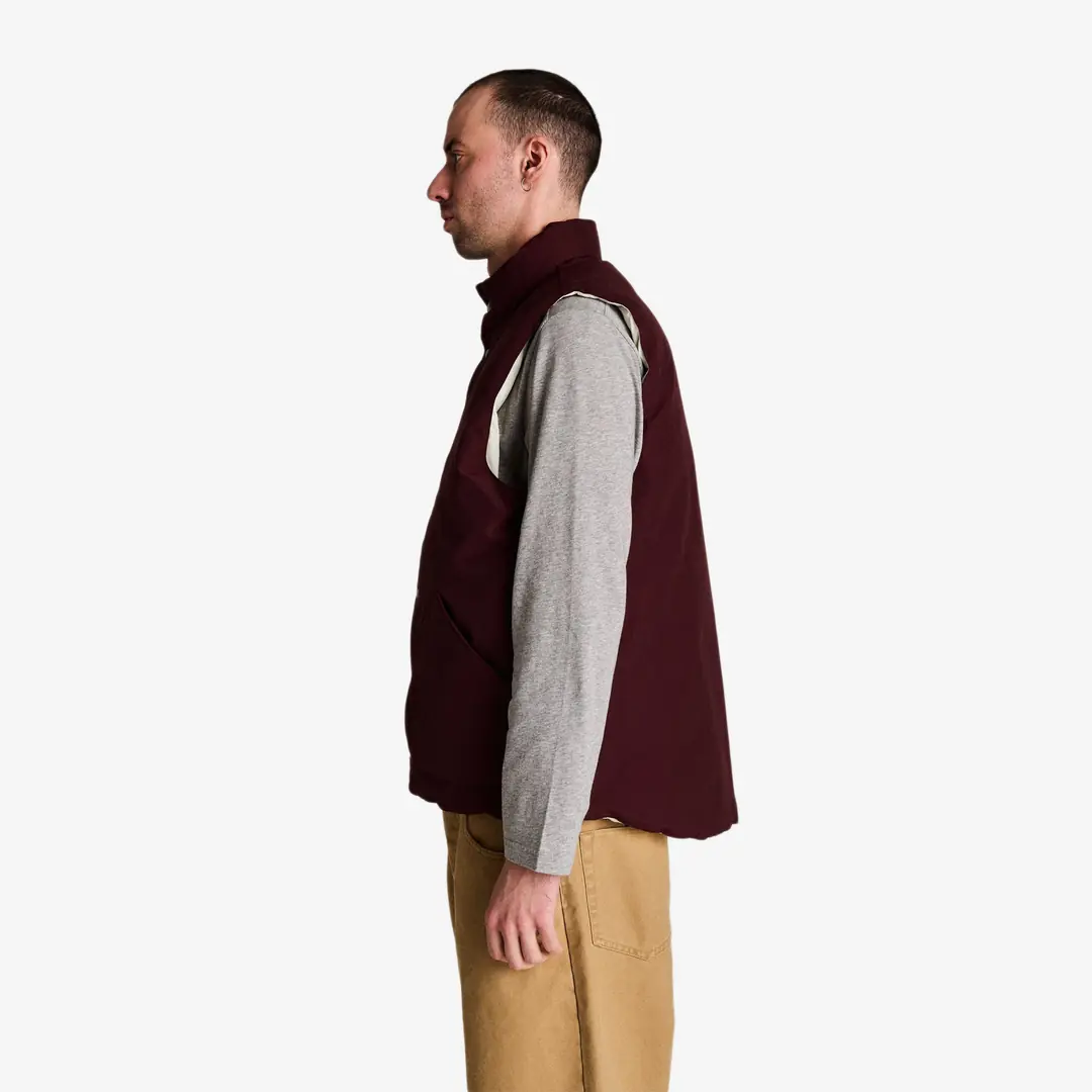 Pop Trading Co. Quilted Reversible Vest 'Fudge Off White' - WUNDER