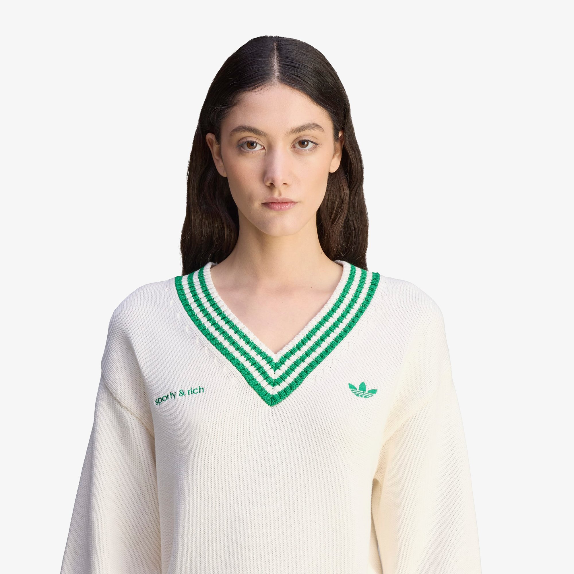 adidas x Sporty & Rich V-Neck Sweater 'Off White'