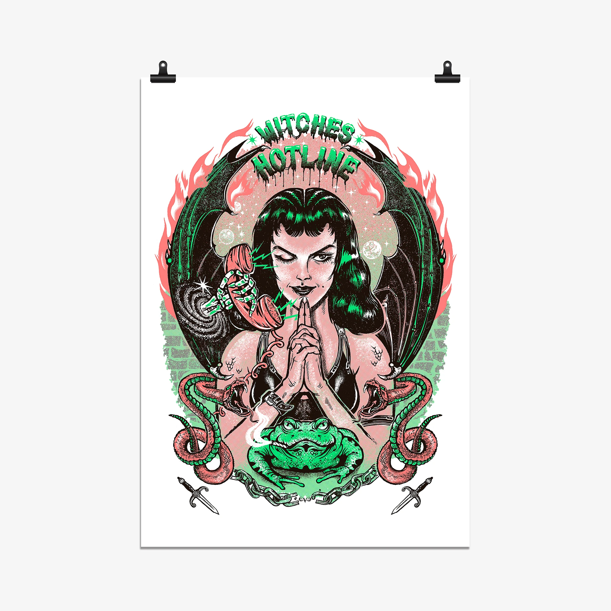 WUNDER x KRÜW Elif Varol Ergen Print 'Witches Hotline'