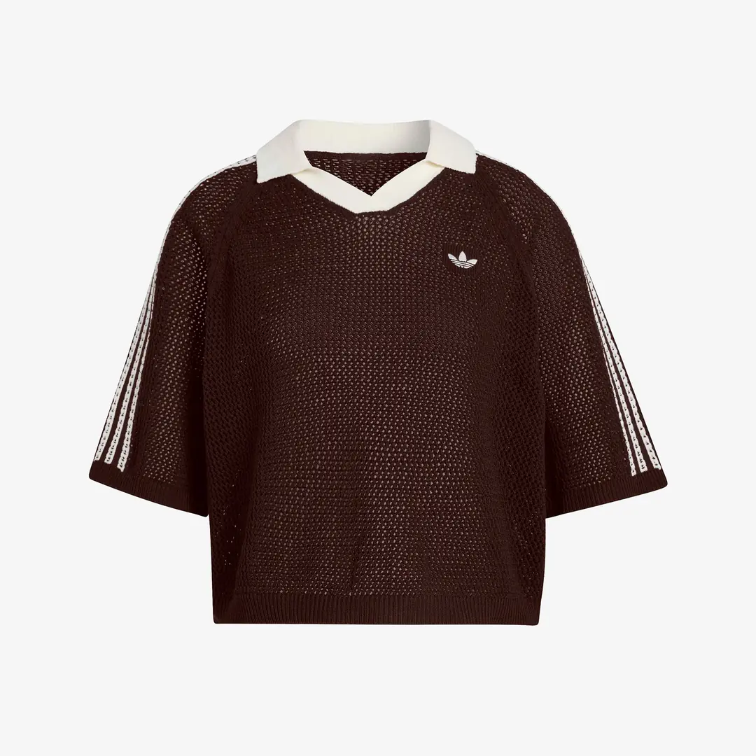 トップス ORIMI SPARCLE KNIT POLO - 1 Ocean textured knit polo with zip - Made in Italy