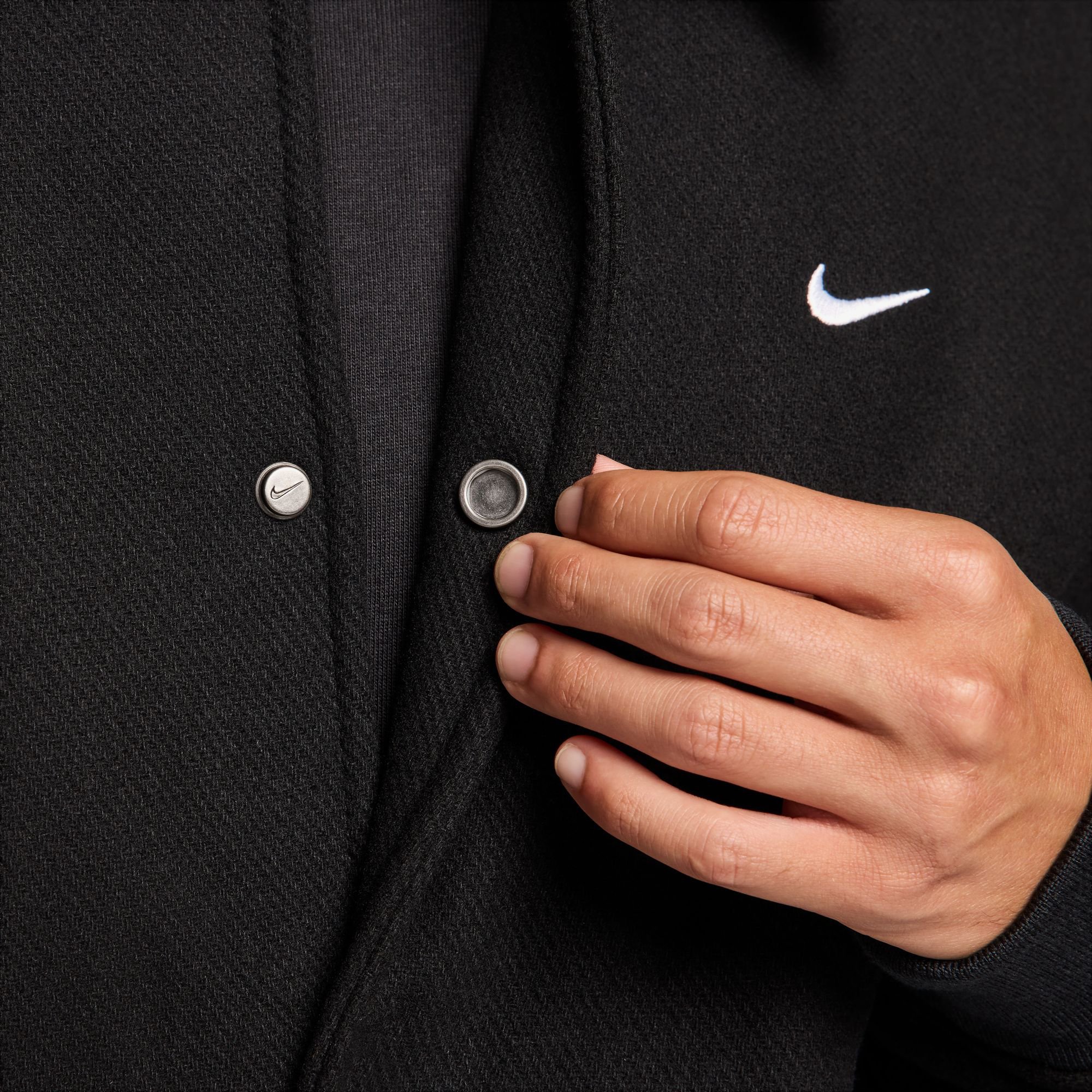 Solo Swoosh Wool Varsity Jacket 'Black'