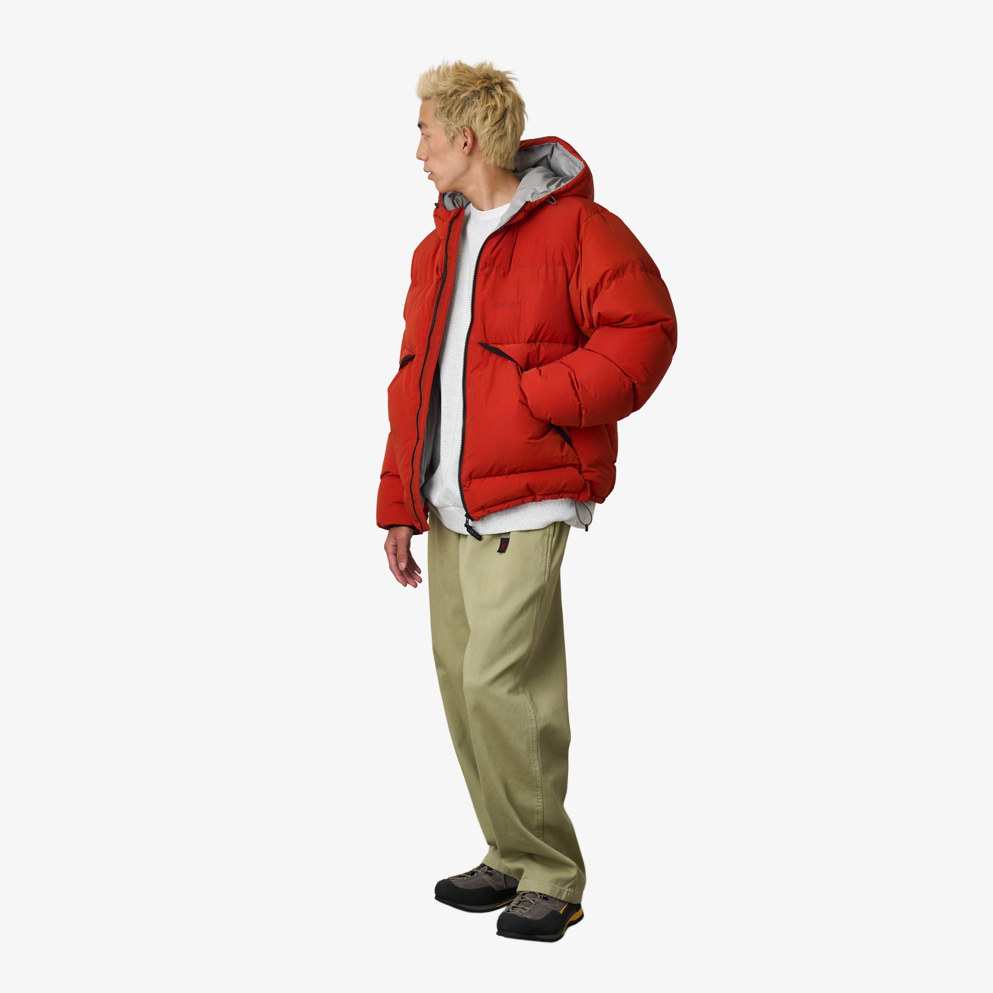 Down Puffer Hooded Jacket 'Burnt Red'